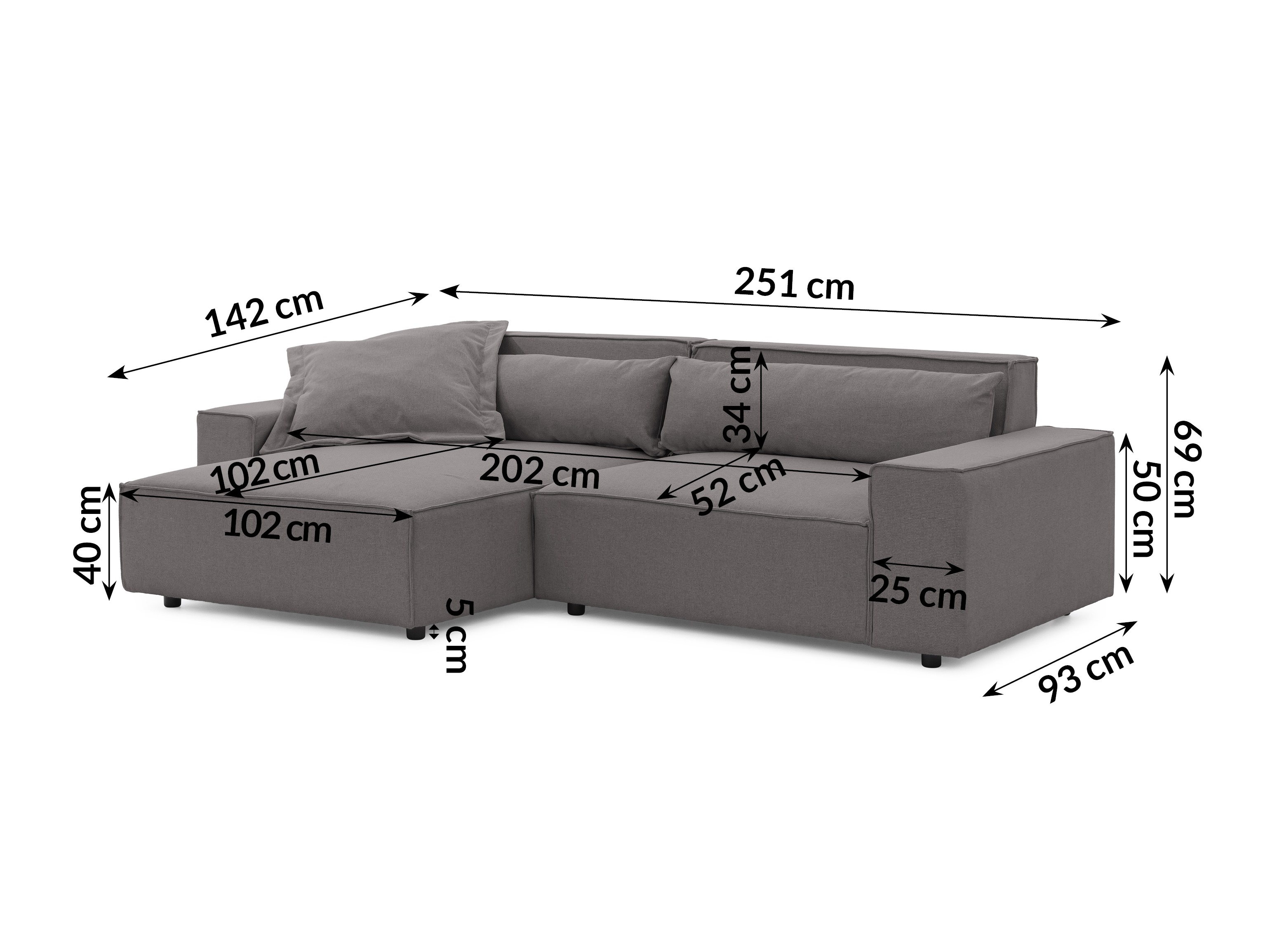 Canapé d'angle Rocklin 113 (Barrel 90)