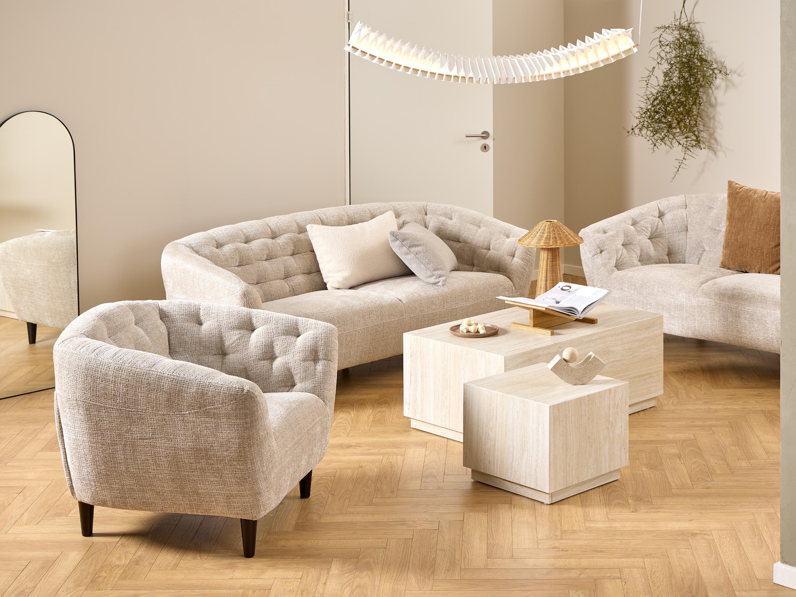Canapé Chesterfield Norsica 260 (Beige)