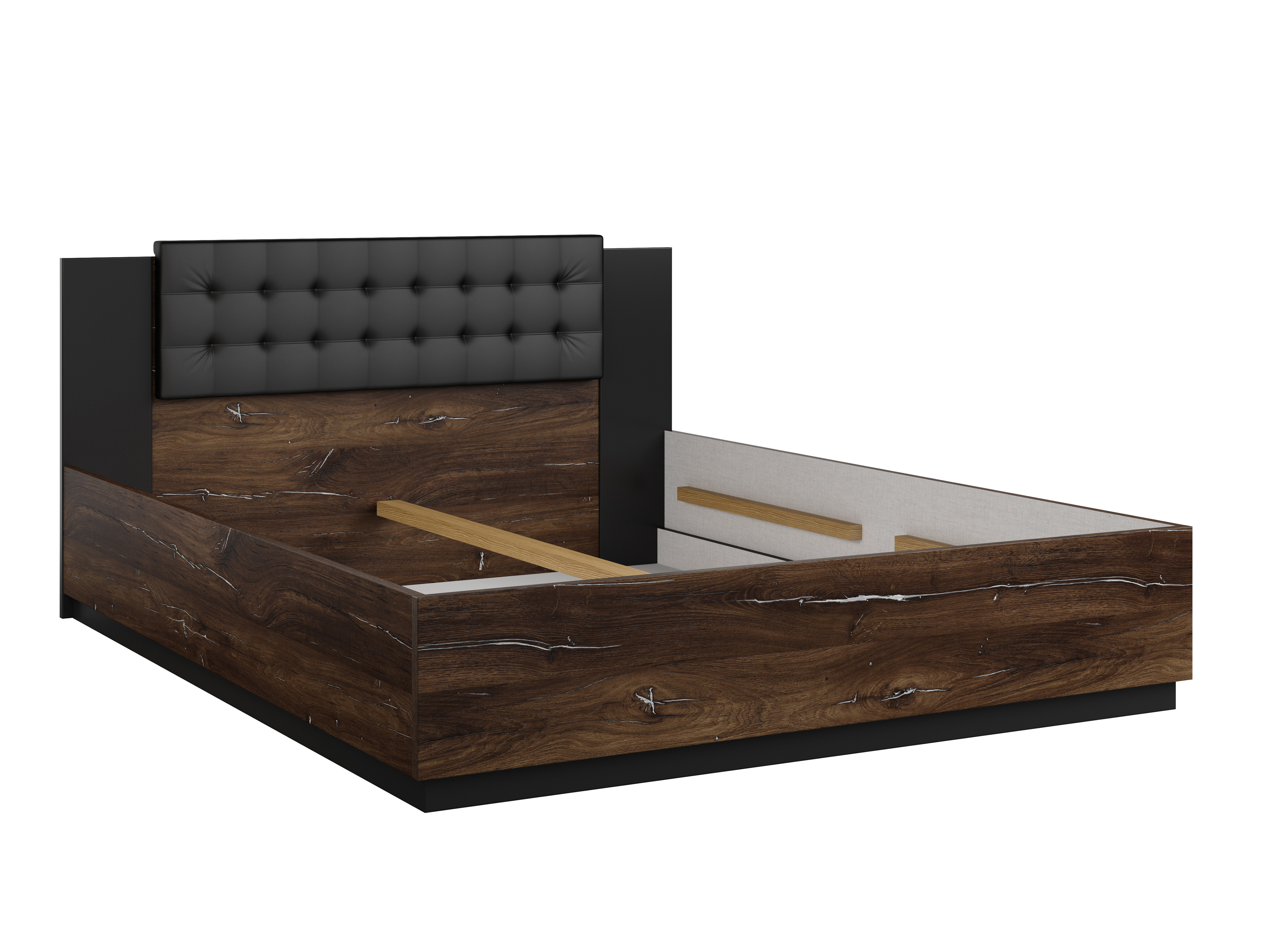 Lit Felelie 104 (Chêne Flagstaf foncé + Argent)