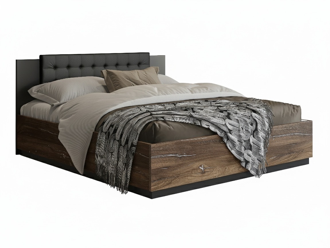 Lit Felelie 104 (Chêne Flagstaf foncé + Argent)