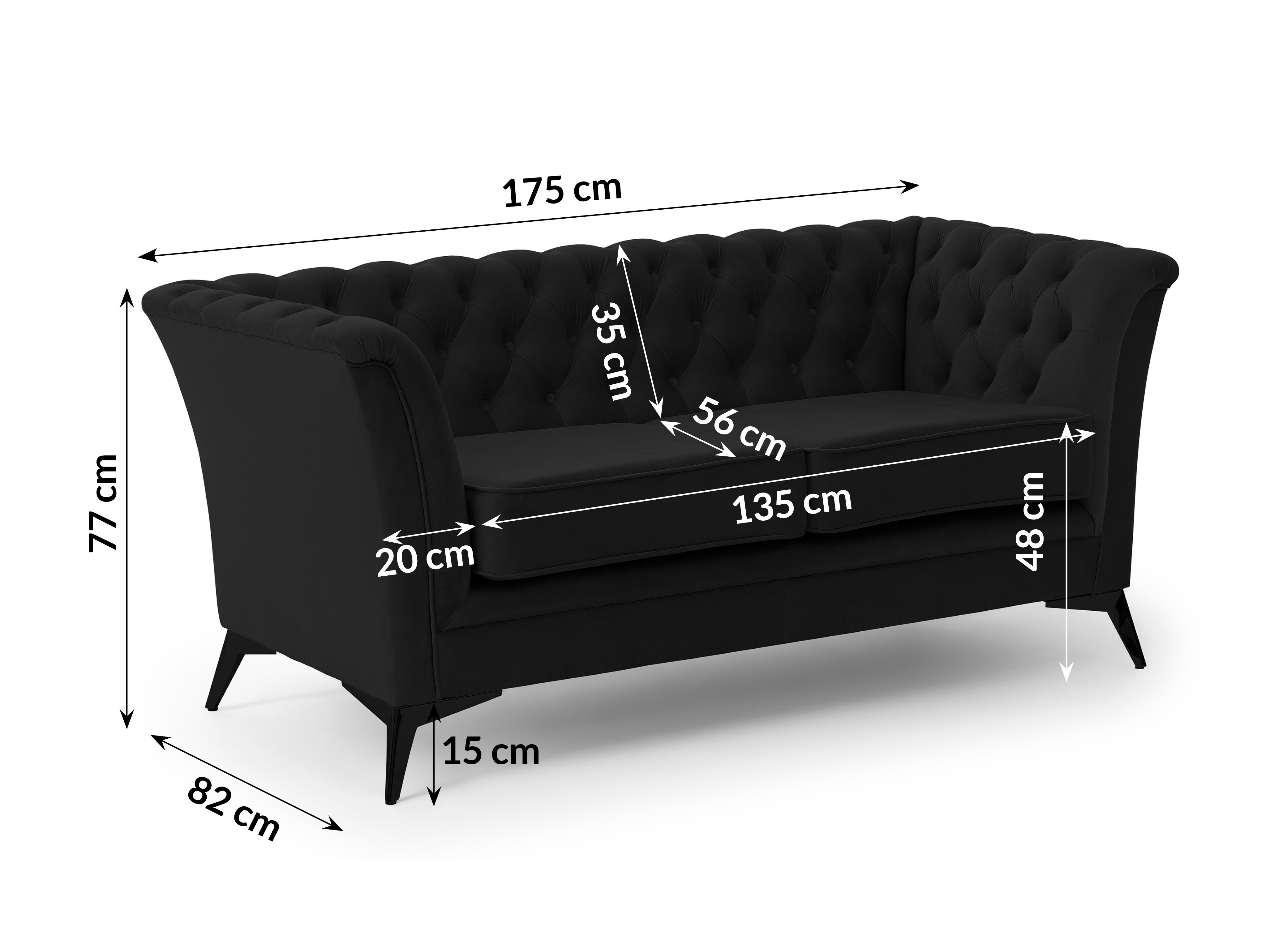 Canapé Chesterfield Rocklin 119 (Riviera 100)