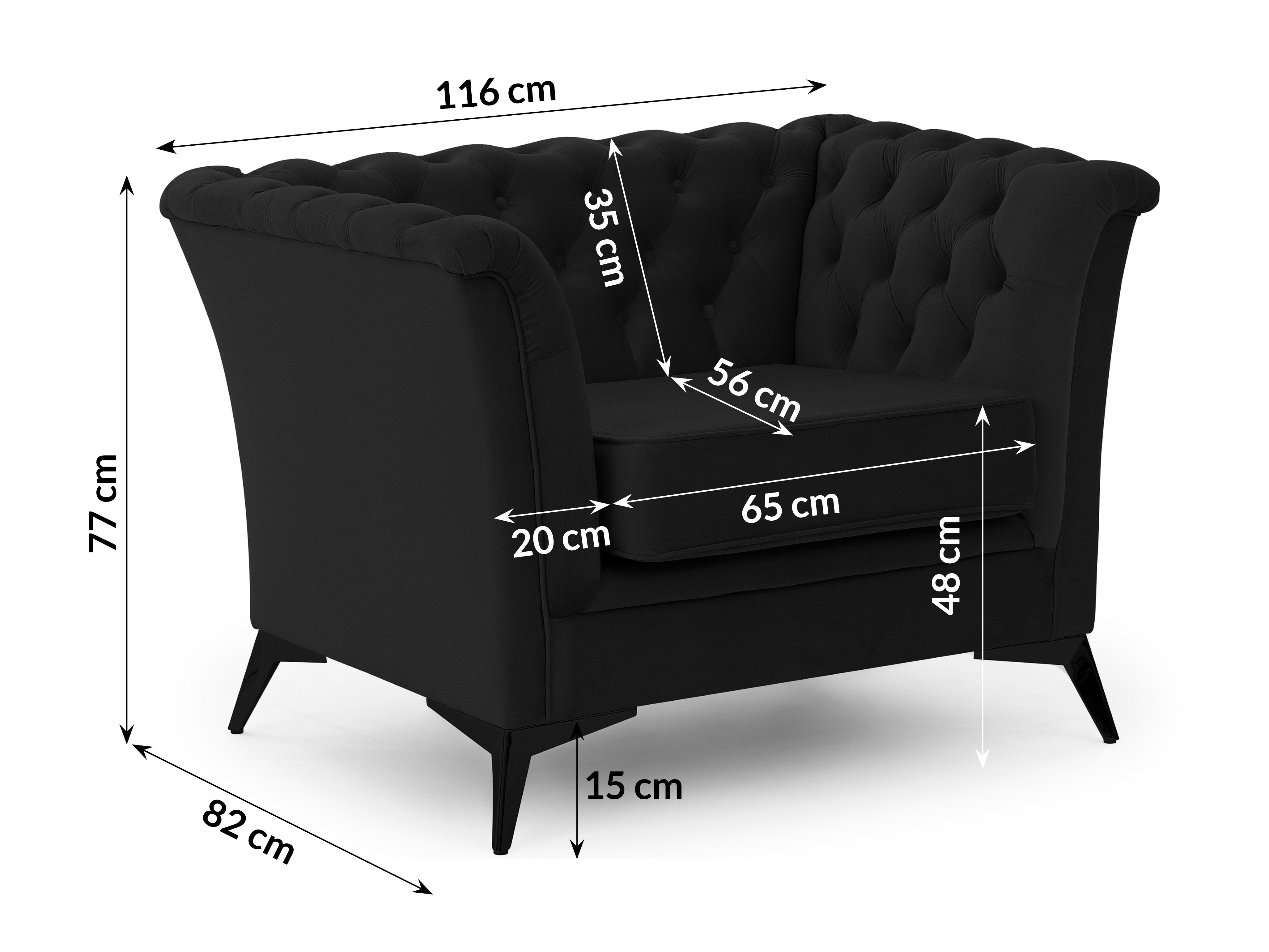 Fauteuil Chesterfield Rocklin 118 (Riviera 100)