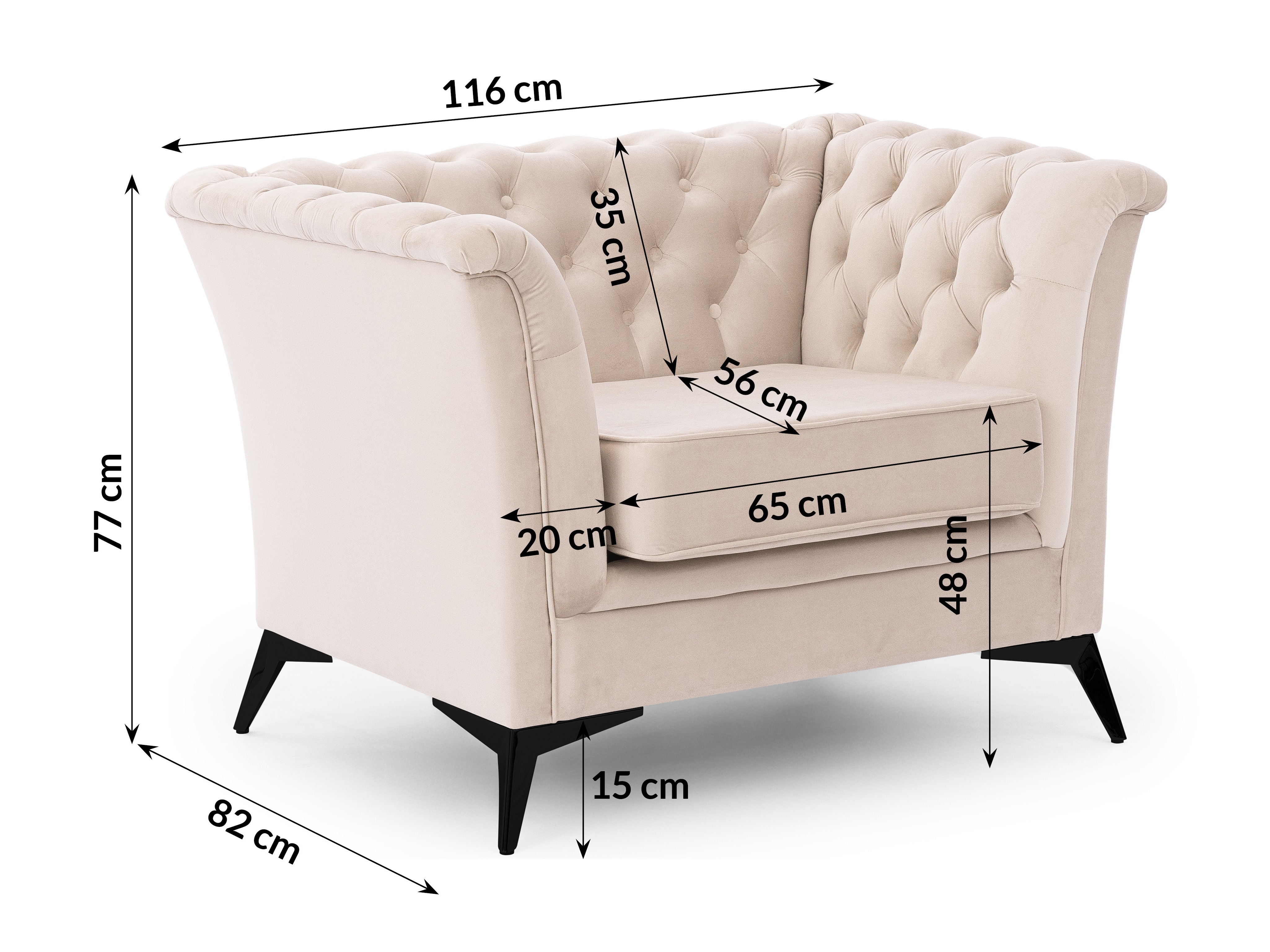 Fauteuil Chesterfield Rocklin 118 (Riviera 21)