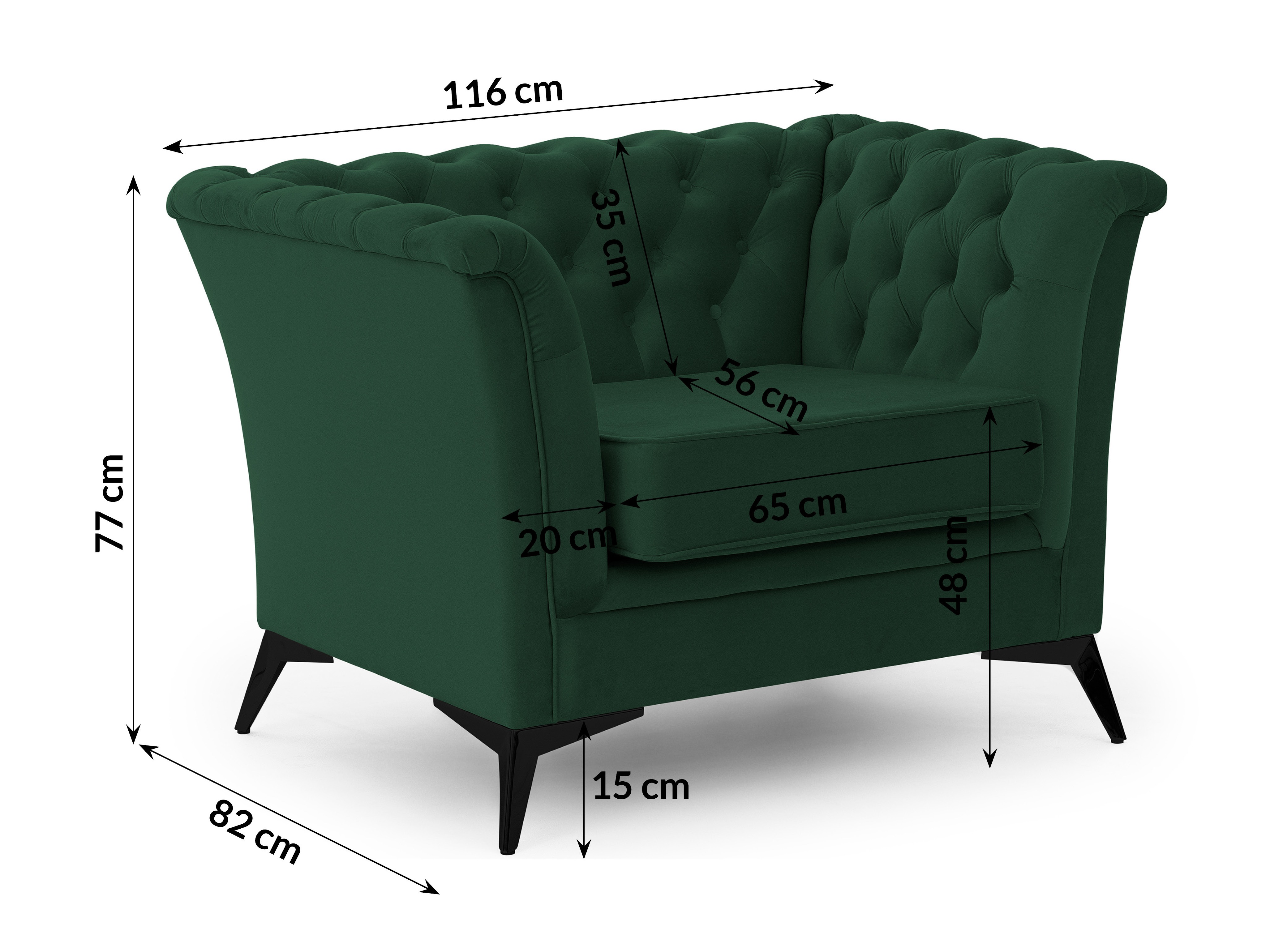 Fauteuil Chesterfield Rocklin 118 (Riviera 38)
