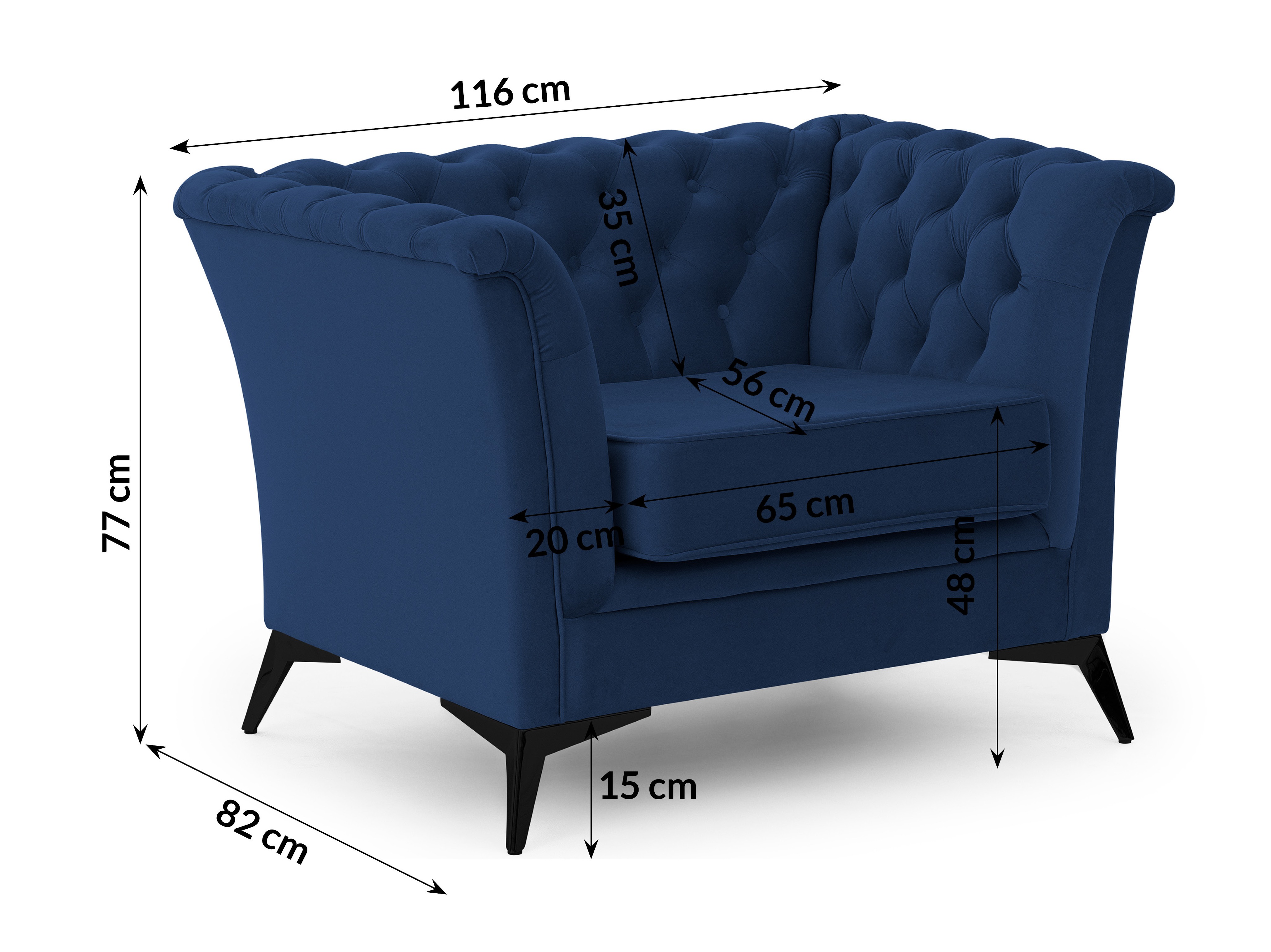 Fauteuil Chesterfield Rocklin 118 (Riviera 81)