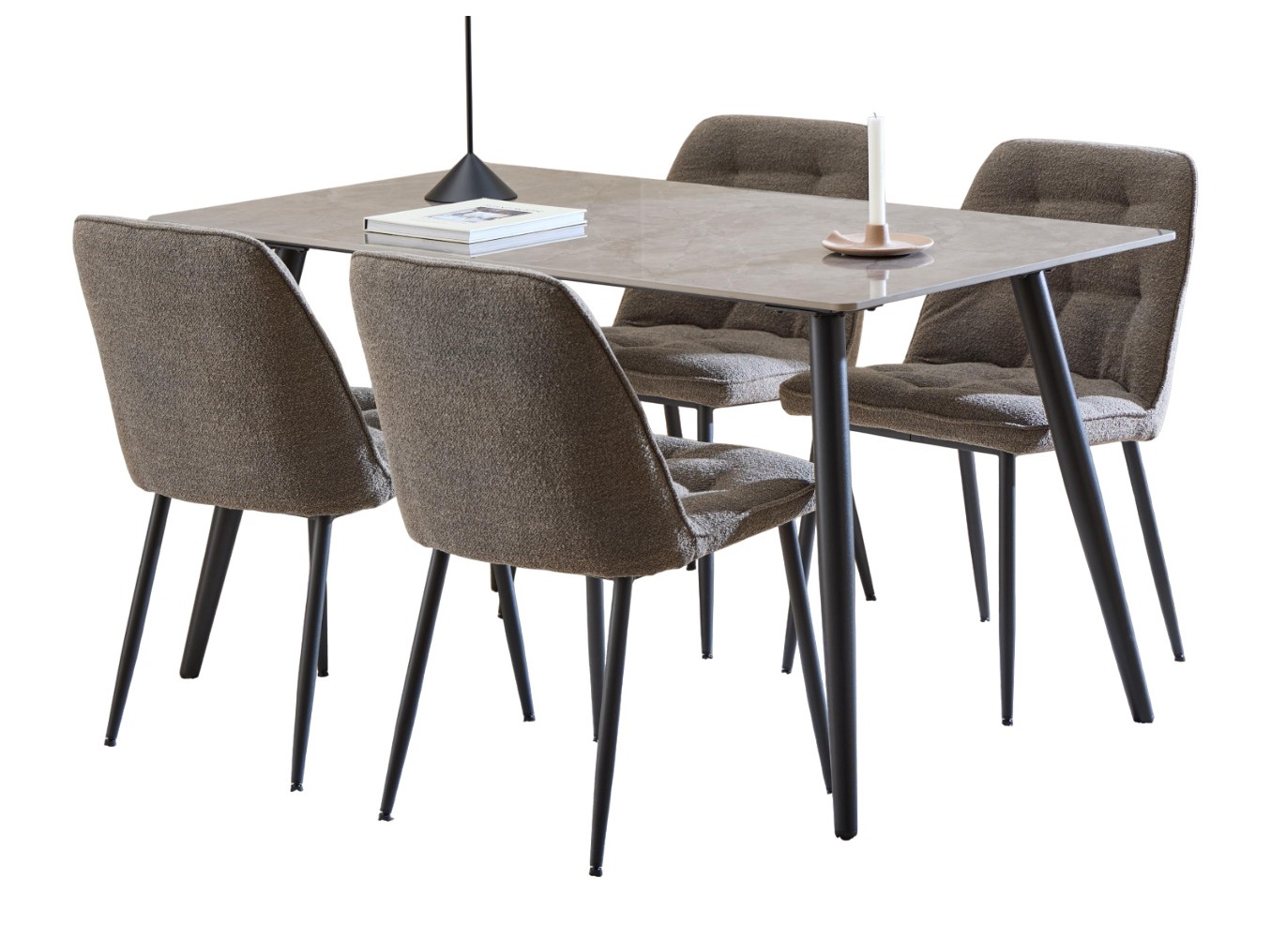 Salle à manger complète Norsica 1012 (Marbre gris)