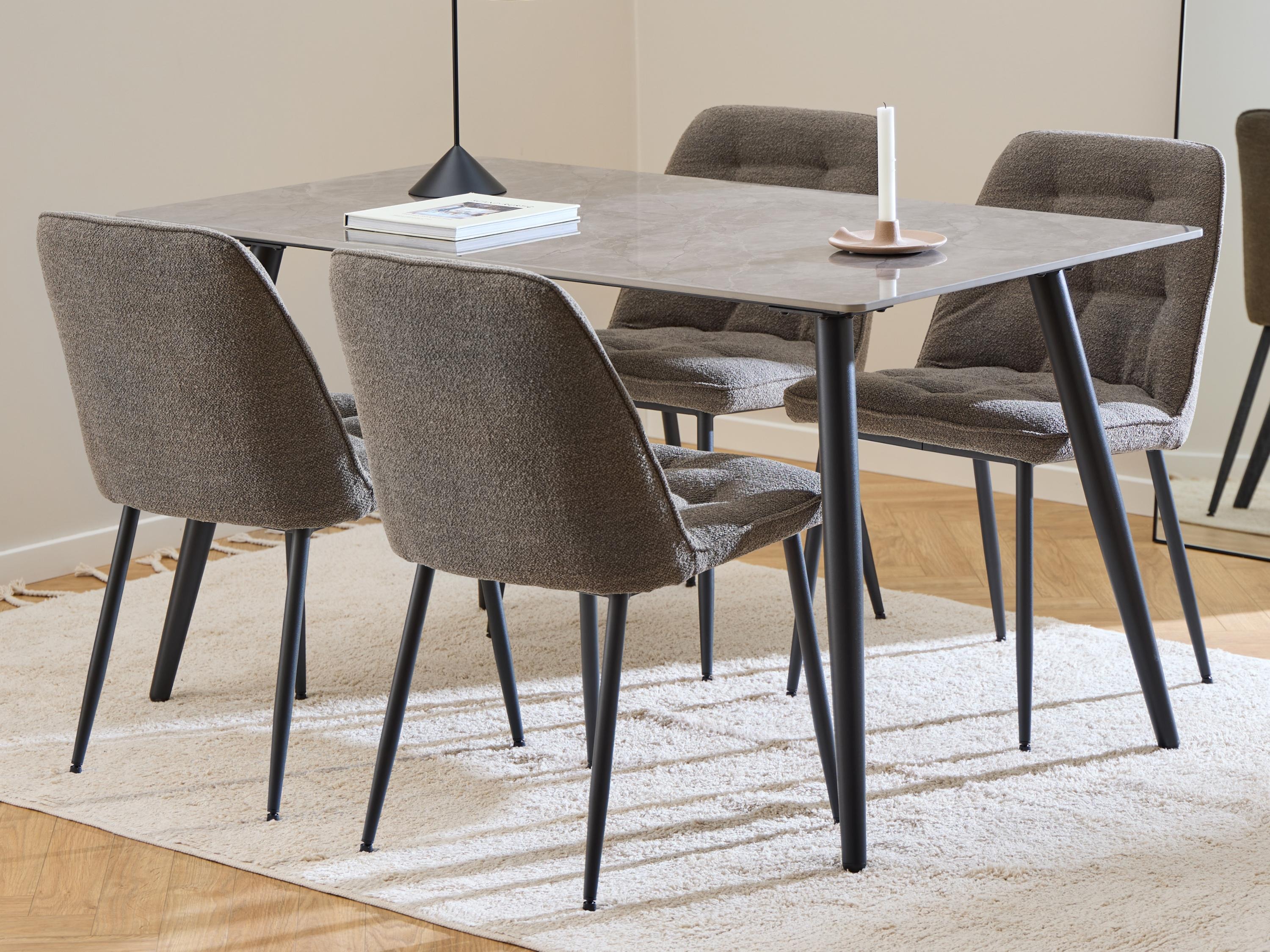 Salle à manger complète Norsica 1012 (Marbre gris)