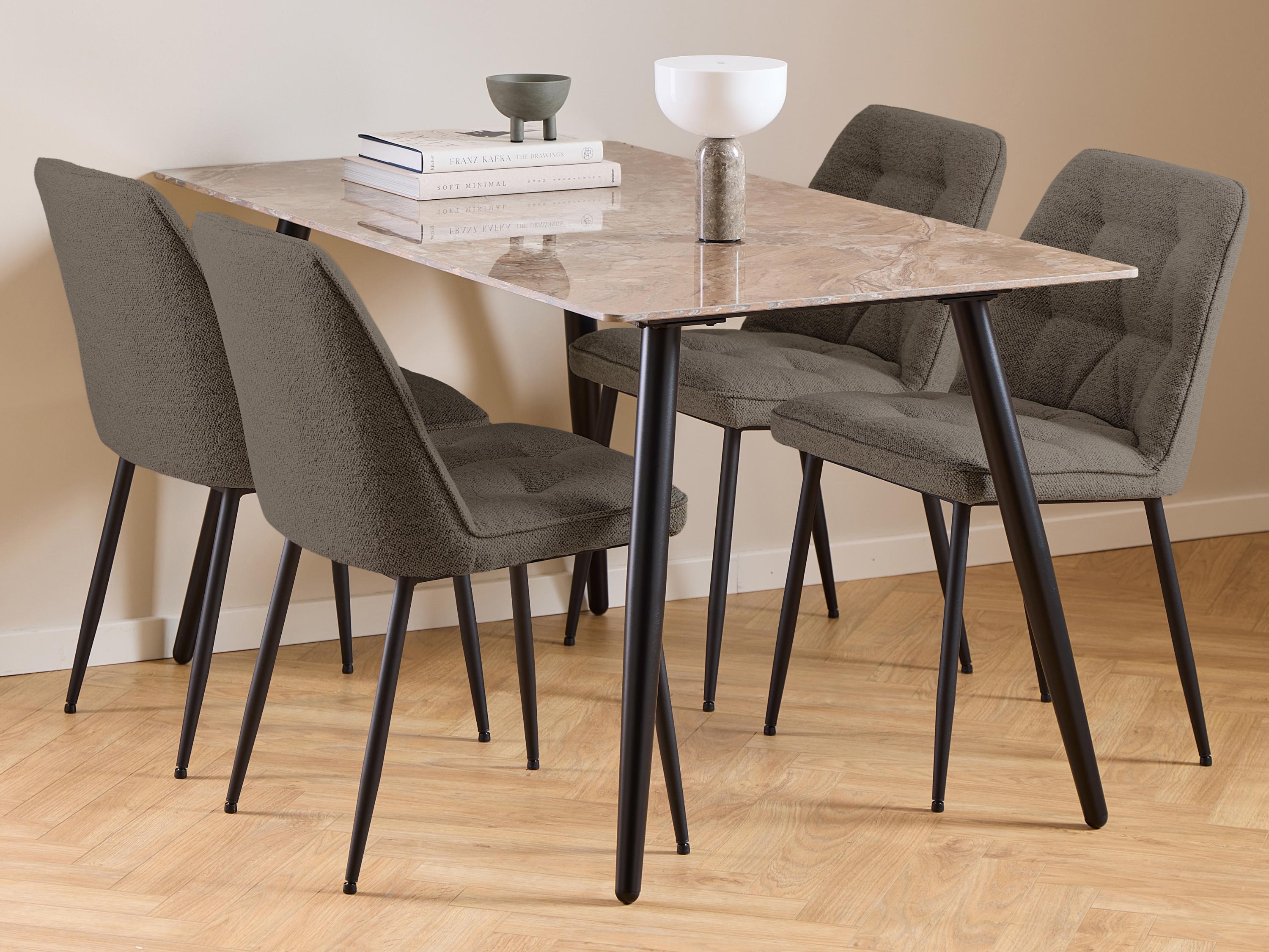 Salle à manger complète Norsica 1012 (Marbre marron)