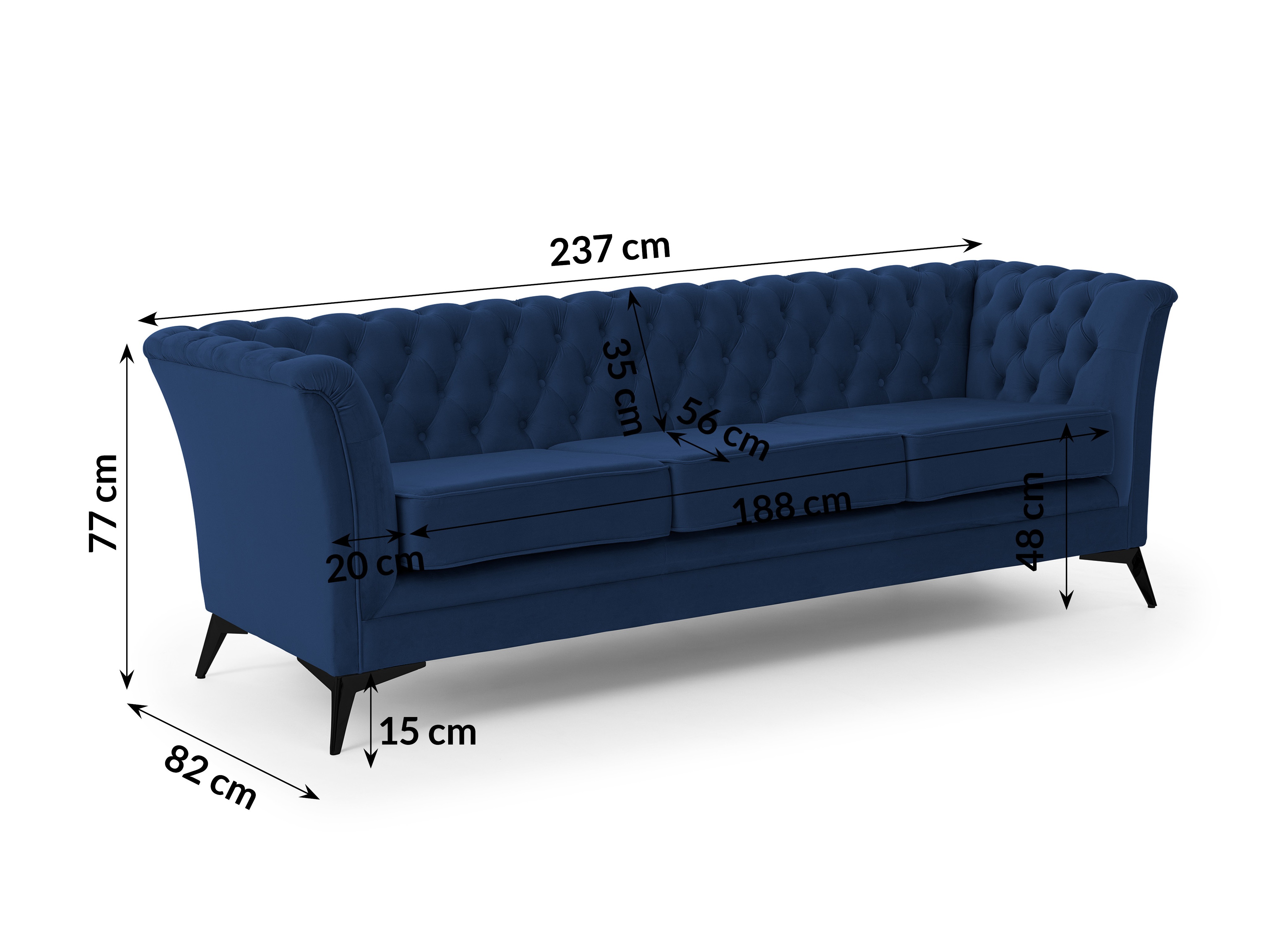 Canapé Chesterfield Rocklin 120 (Riviera 81)