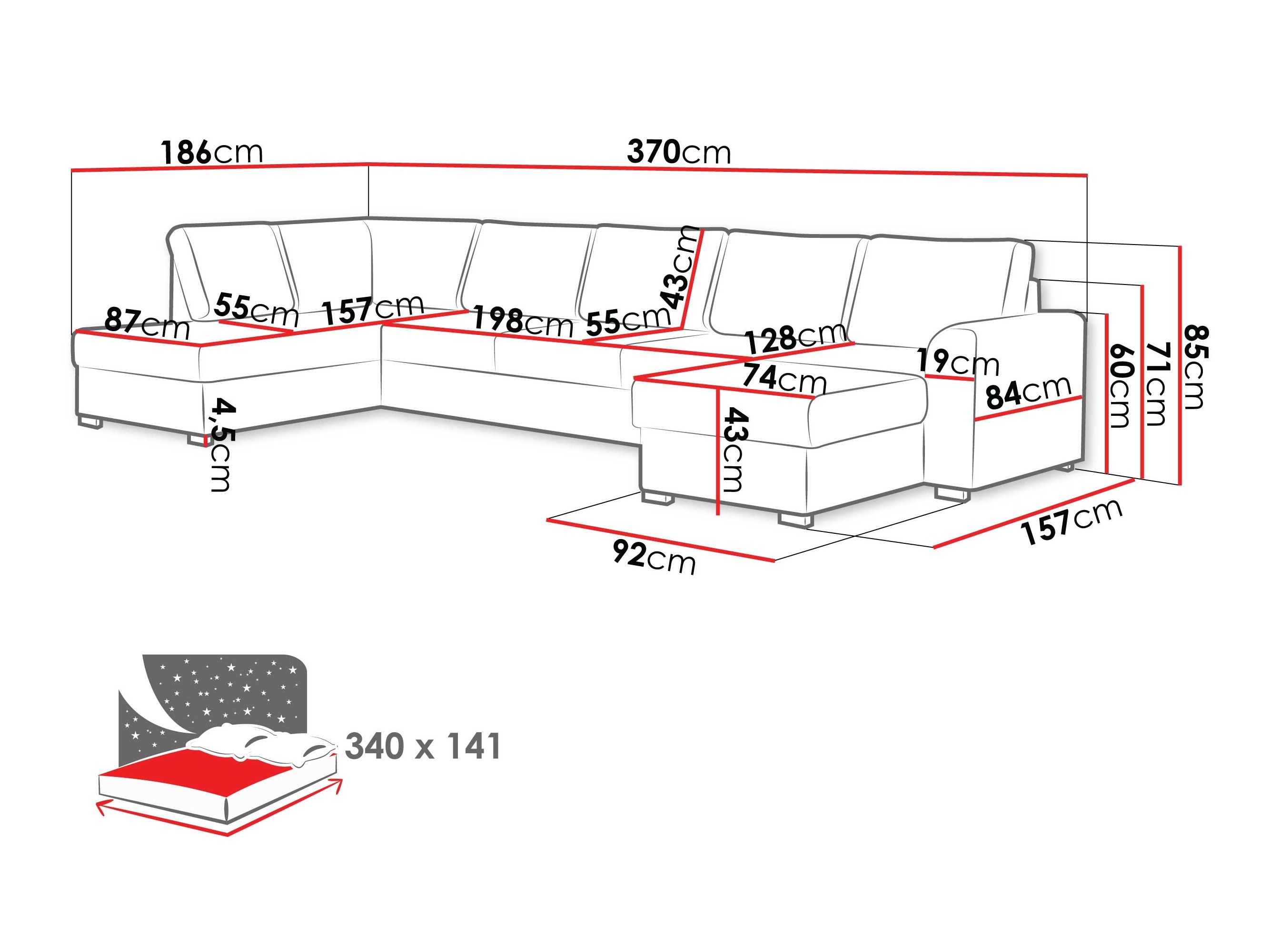 Canapé d'angle Comfivo Flumen III (Maya 03)