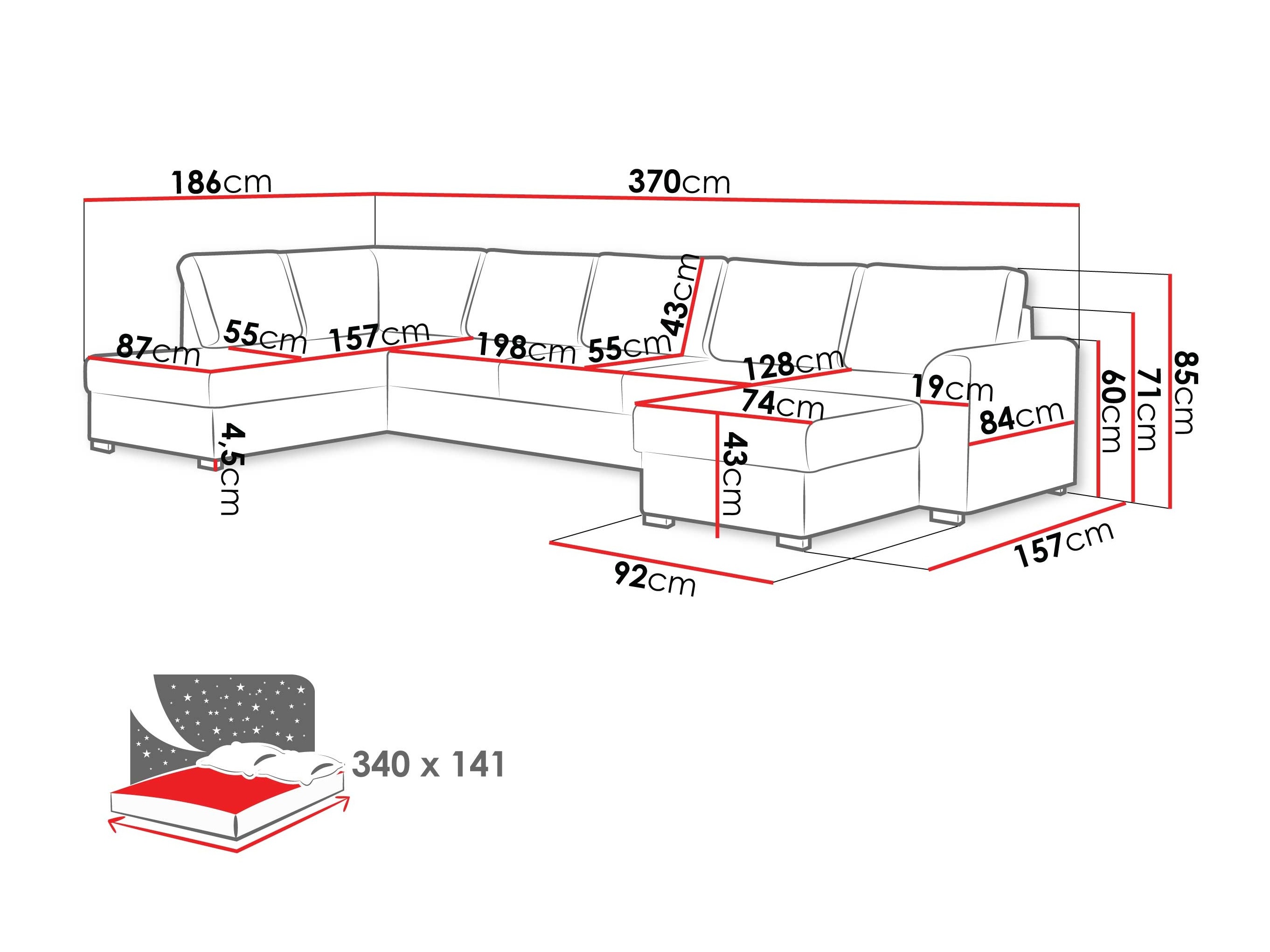 Canapé d'angle Comfivo Flumen III (Maya 03)