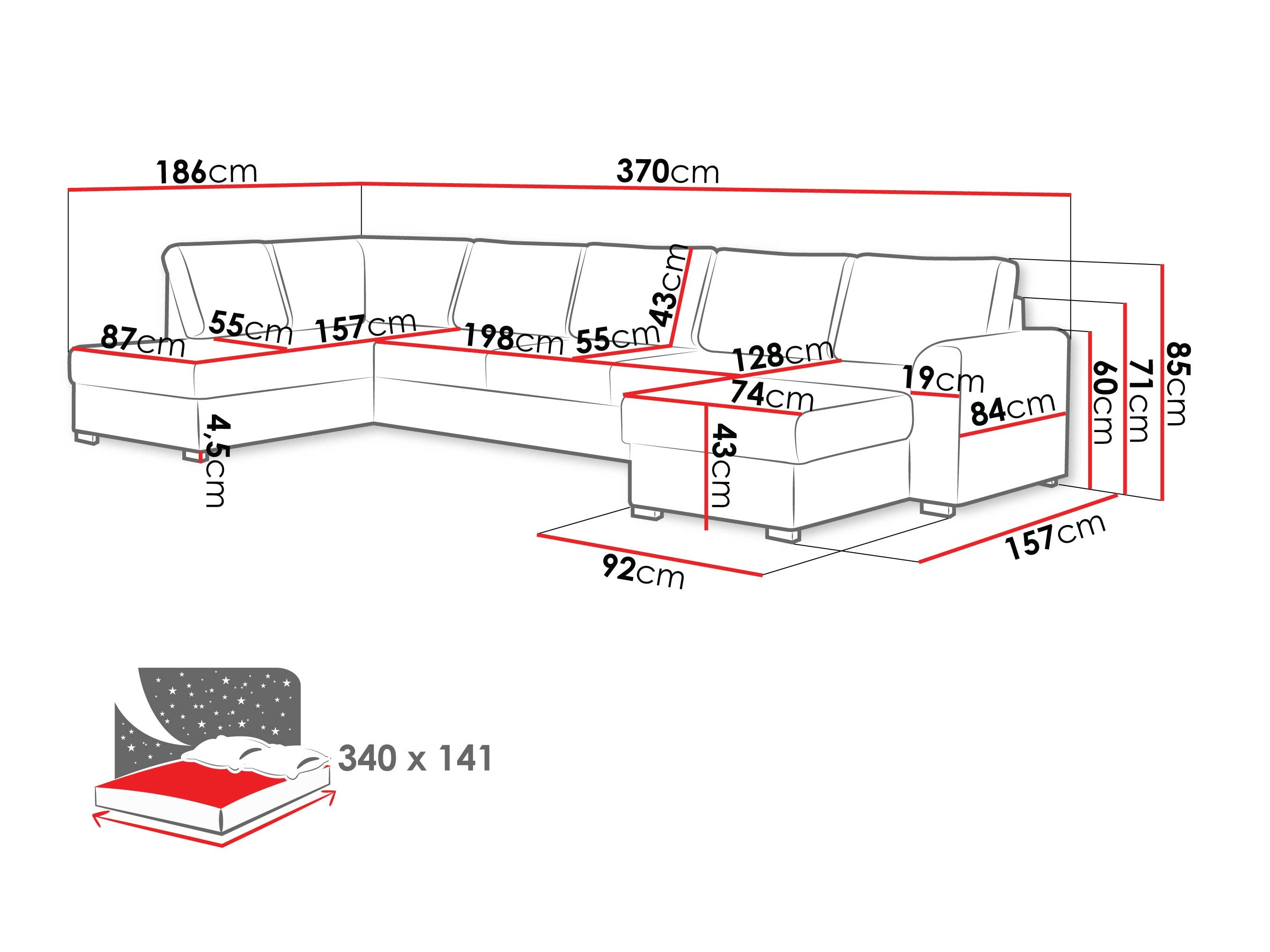 Canapé d'angle Comfivo Flumen III (Maya 05)