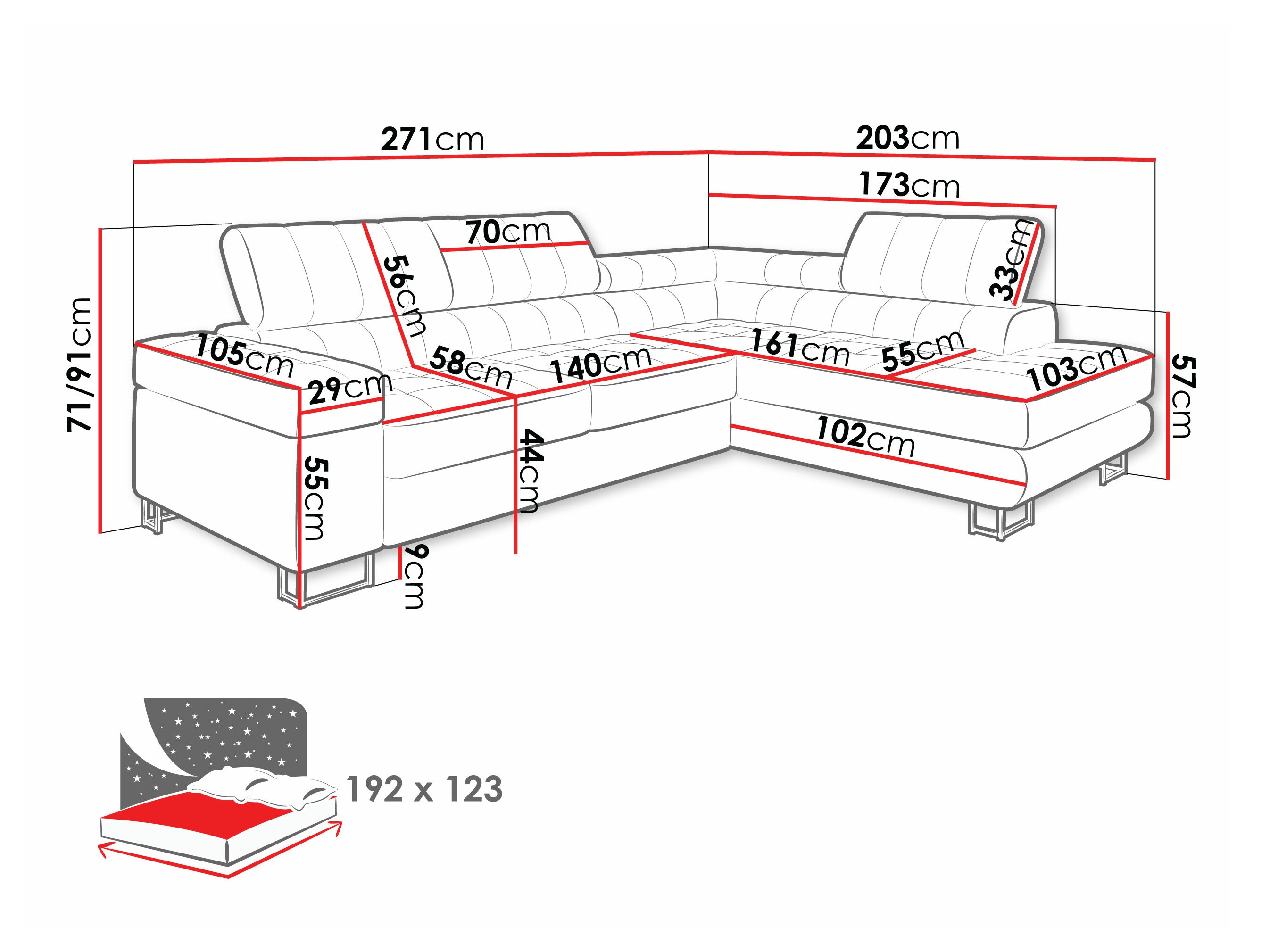 Canapé d'angle Comfivo 247 (Venus velours 2932)