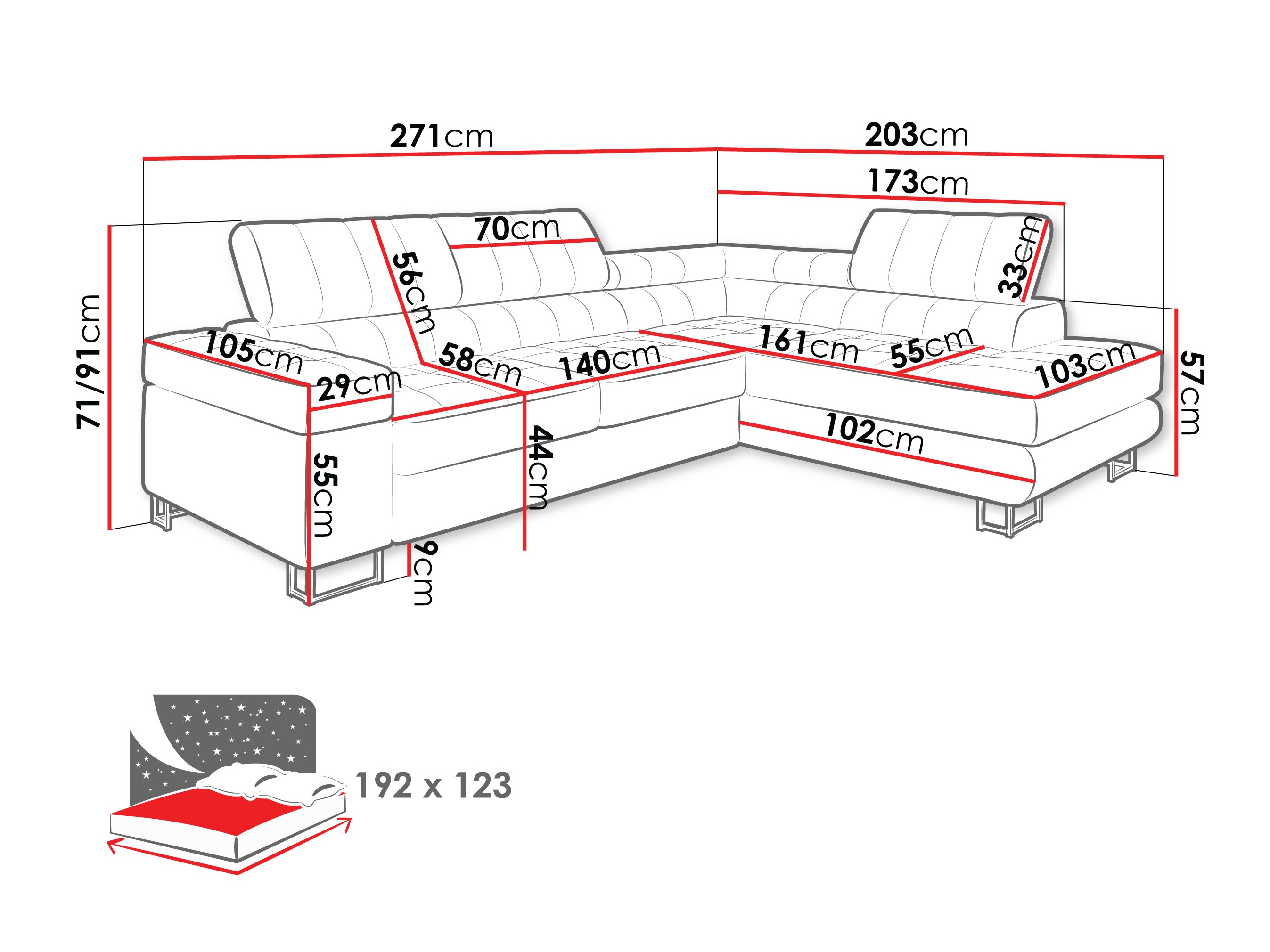 Canapé d'angle Comfivo Anima I (Maya 15)