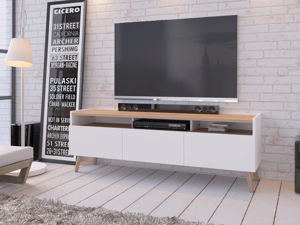 Meuble TV Monmelo 100 (Blanc)