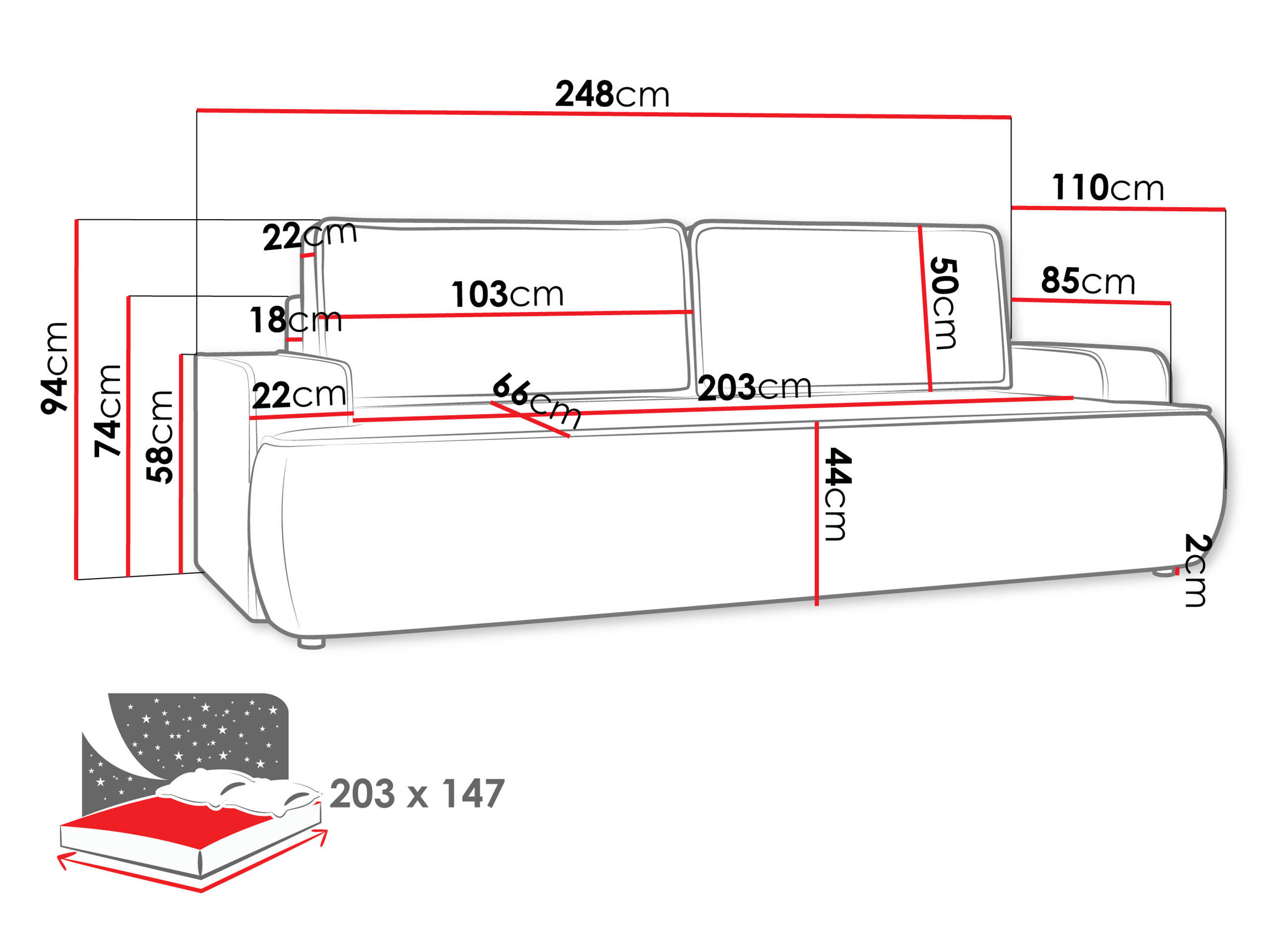Canapé convertible Bountiful 103 (Velo 635)