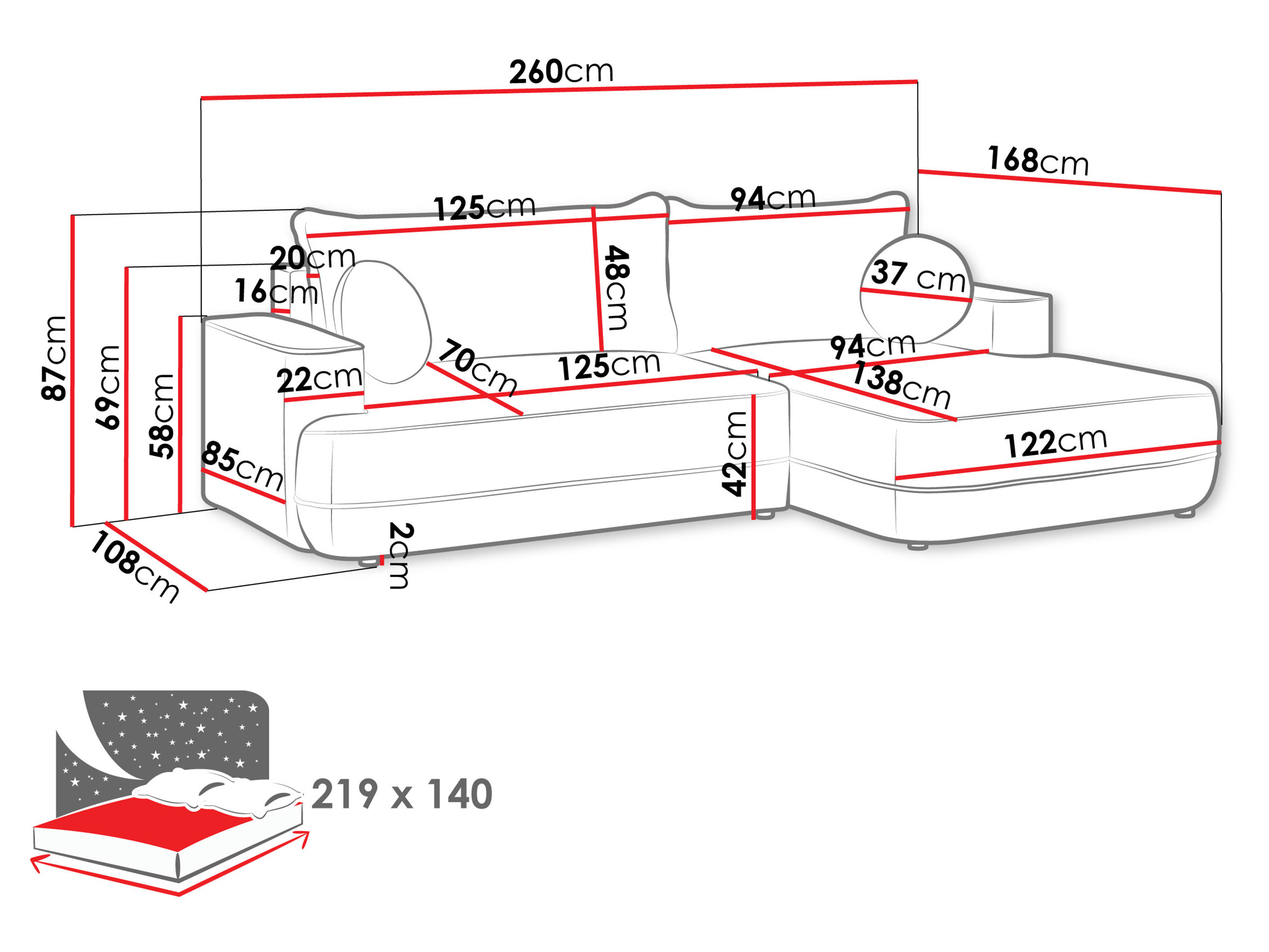 Canapé d'angle Magal I (Velo 623)