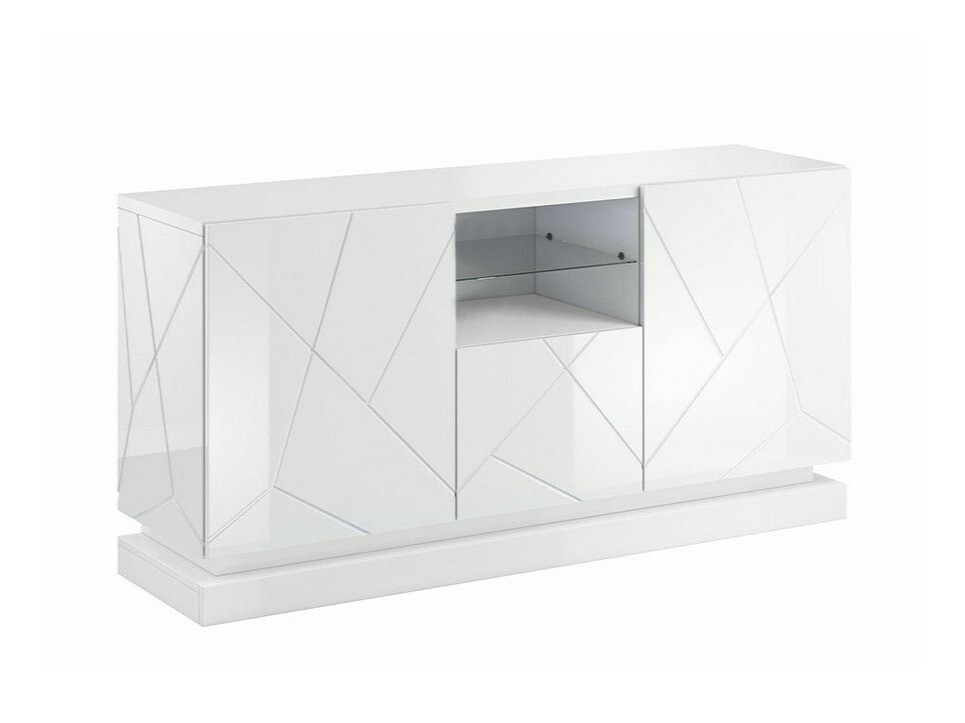 Buffet Charlotte 186 (Blanc + Blanc brillant)