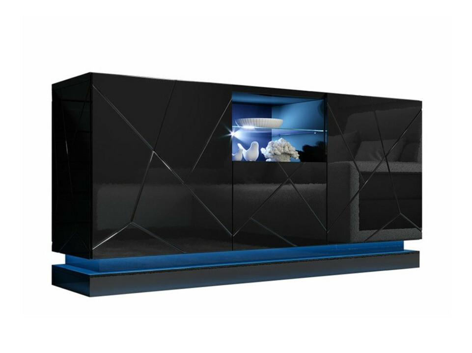 Buffet Charlotte 186 (Noir + Noir brillant)