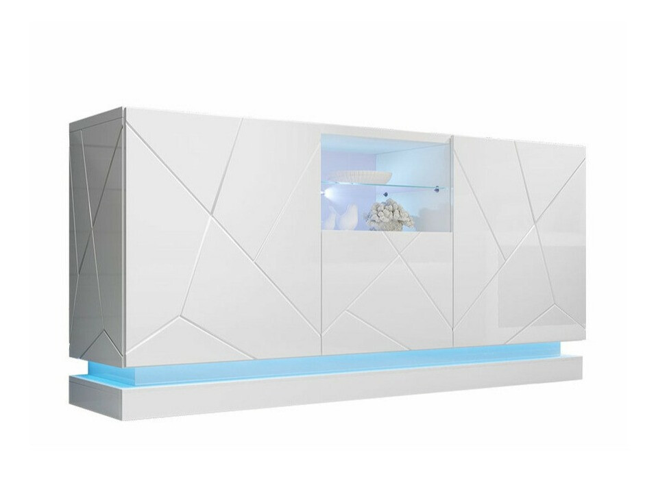 Buffet Linar (Blanc + Blanc brillant)