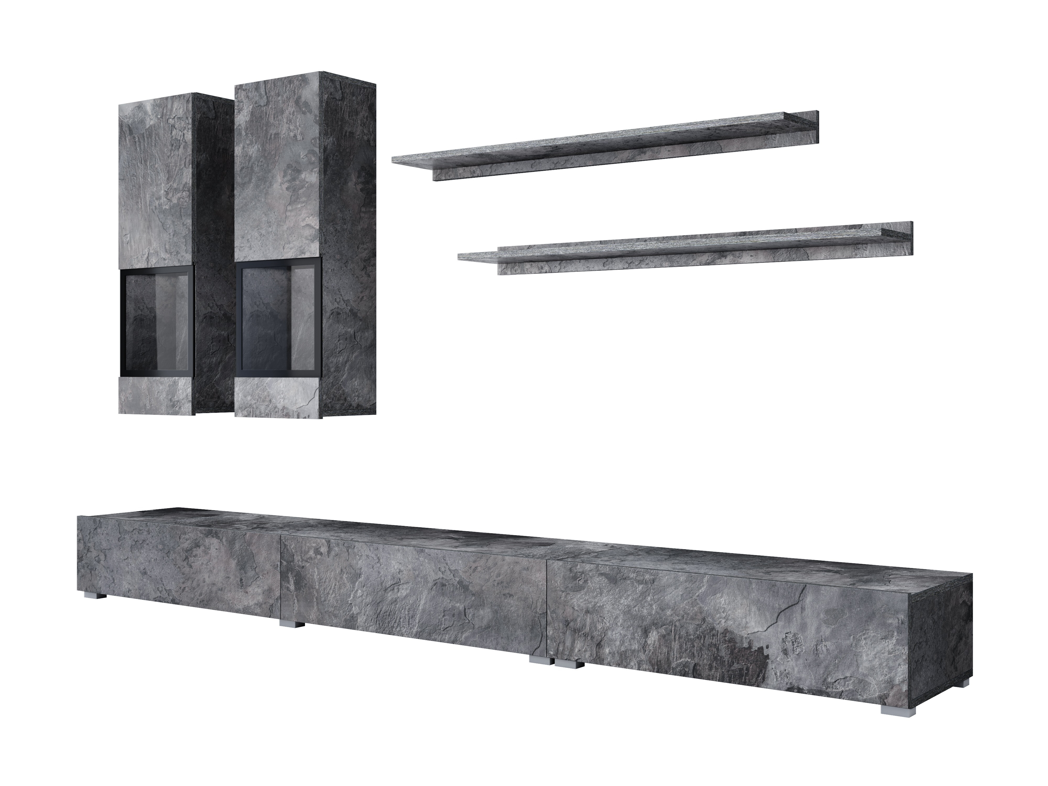 Ensemble de salon Serodeu 104 (Béton foncé)