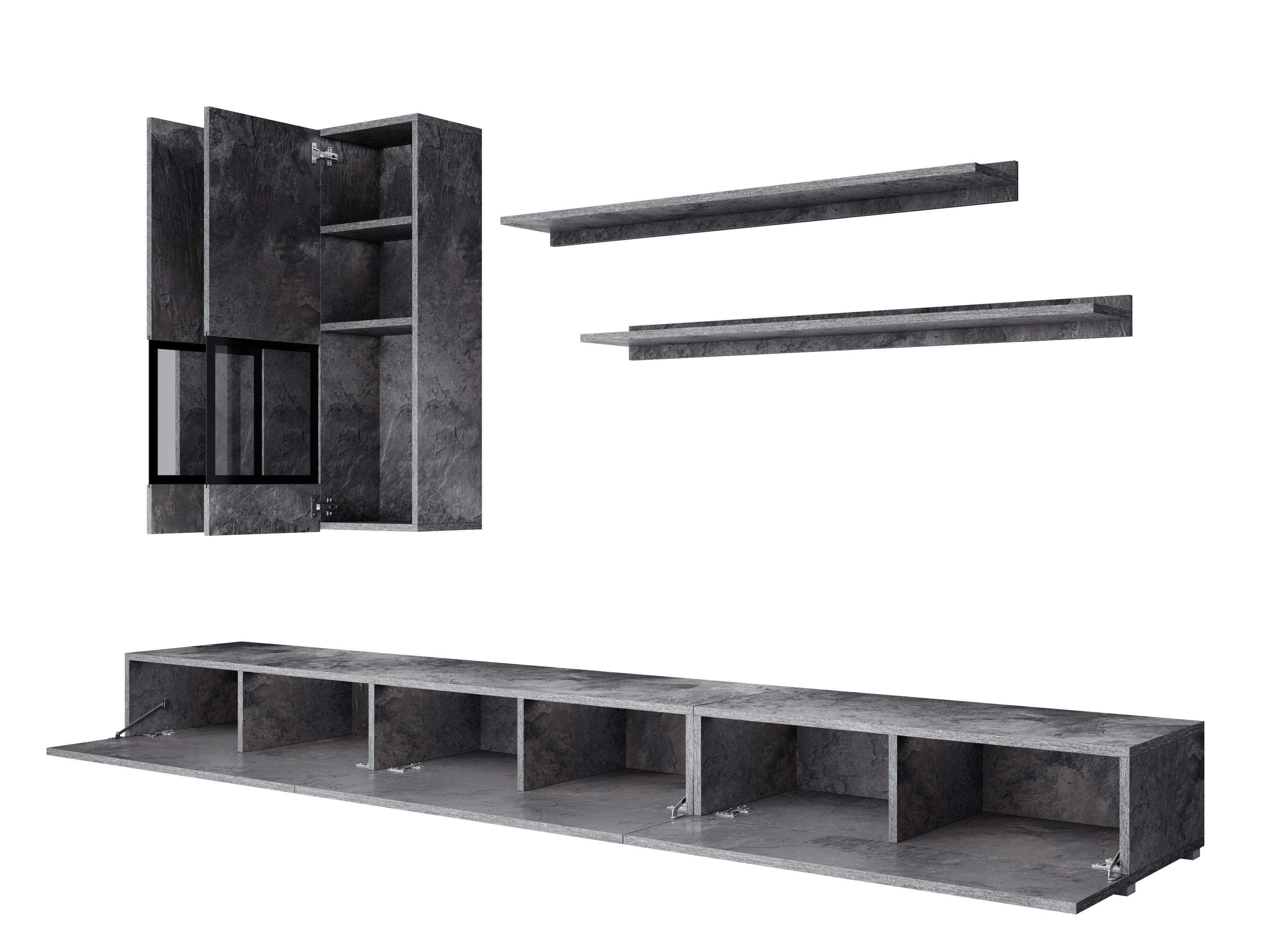 Ensemble de salon Serodeu 104 (Béton foncé)