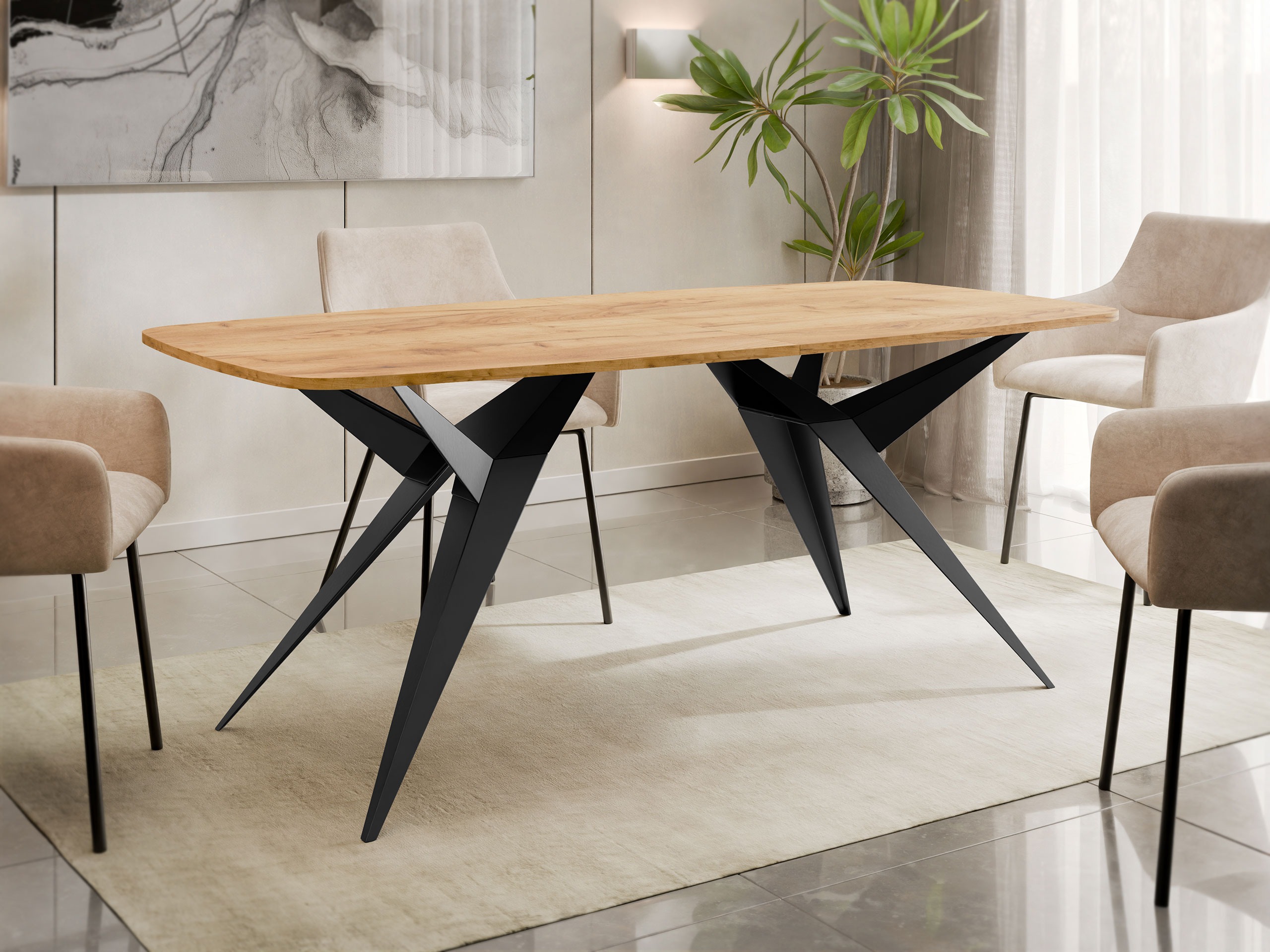 Table Oswego 152 (Chêne doré artisanal)