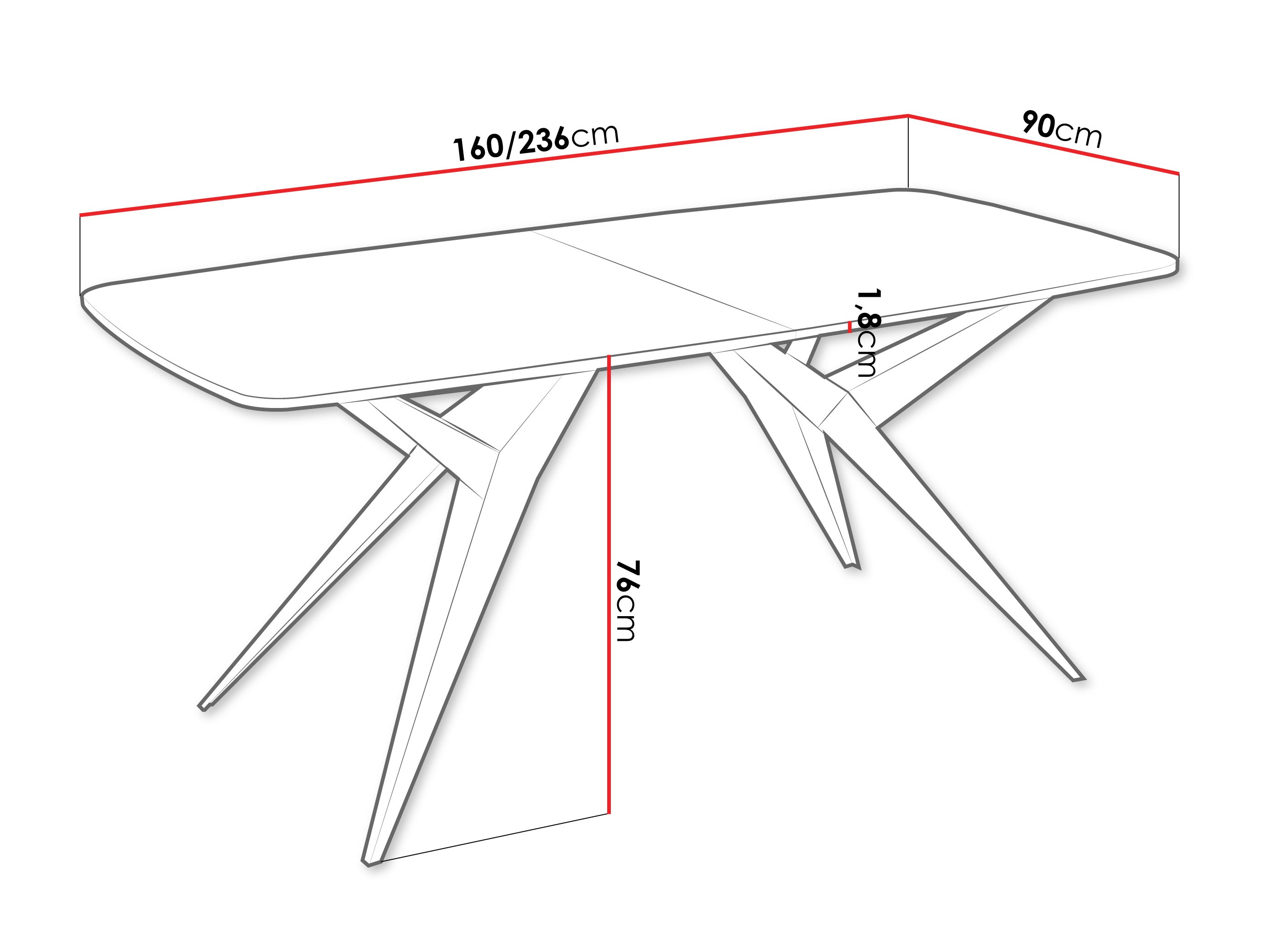 Table Oswego 152 (Marbre noir)