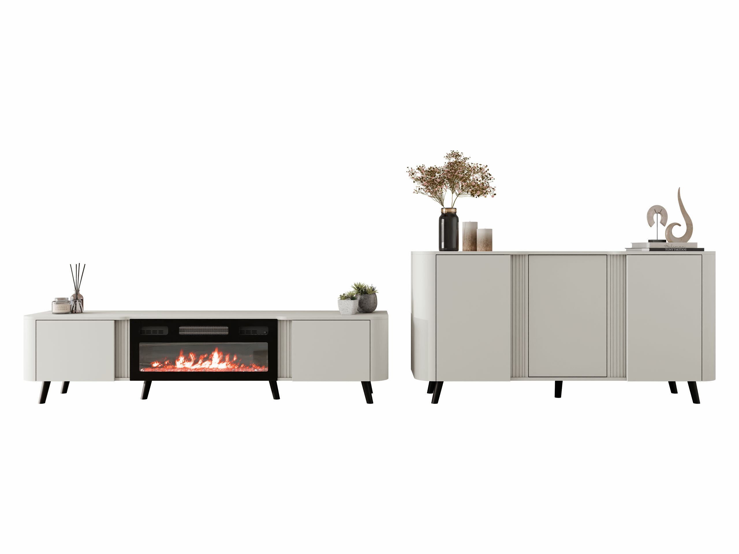 Ensemble de salon Charlotte 204 (Cachemire + Noir)