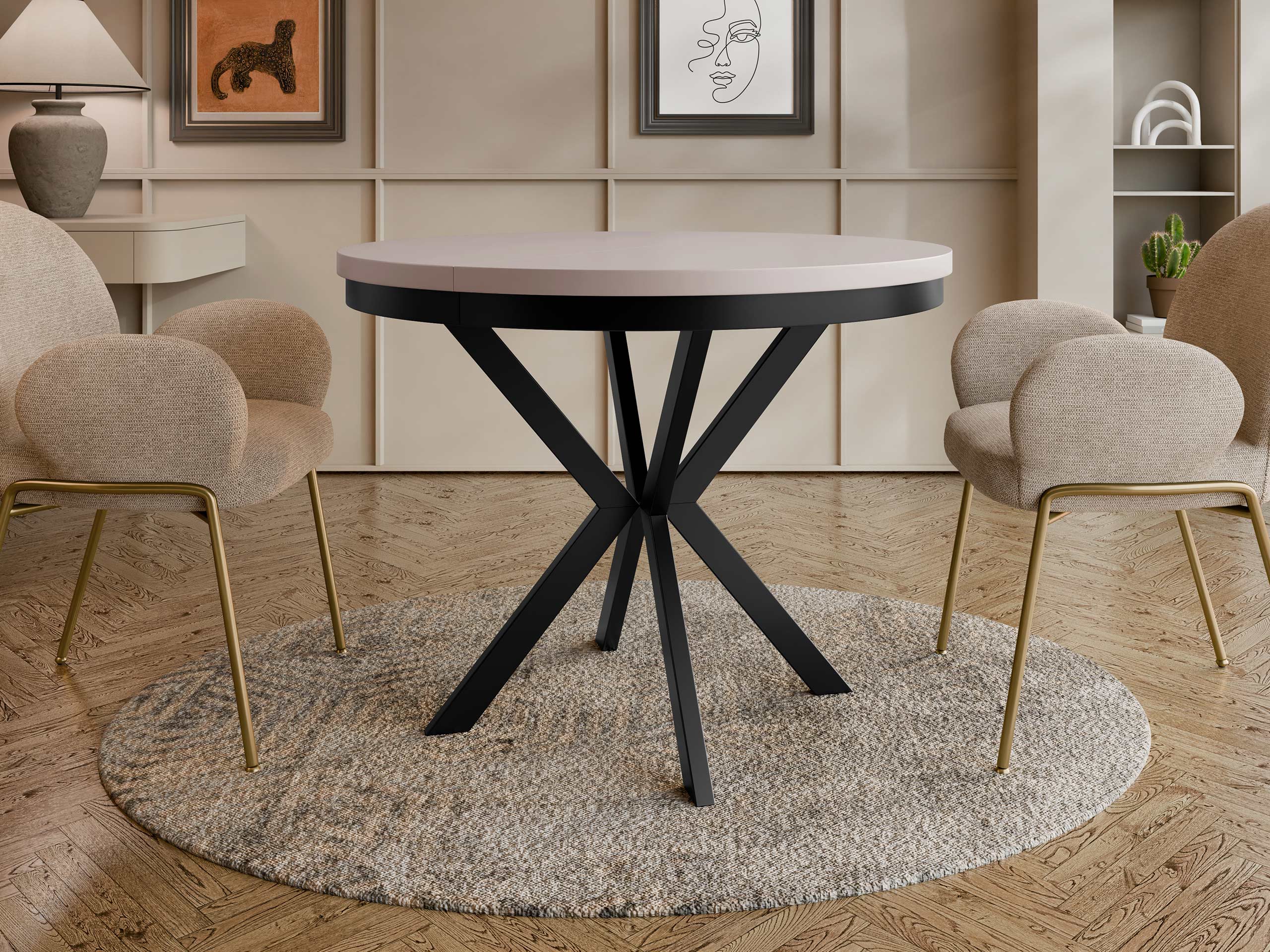 Table Oswego 155 (Cachemire + Noir)