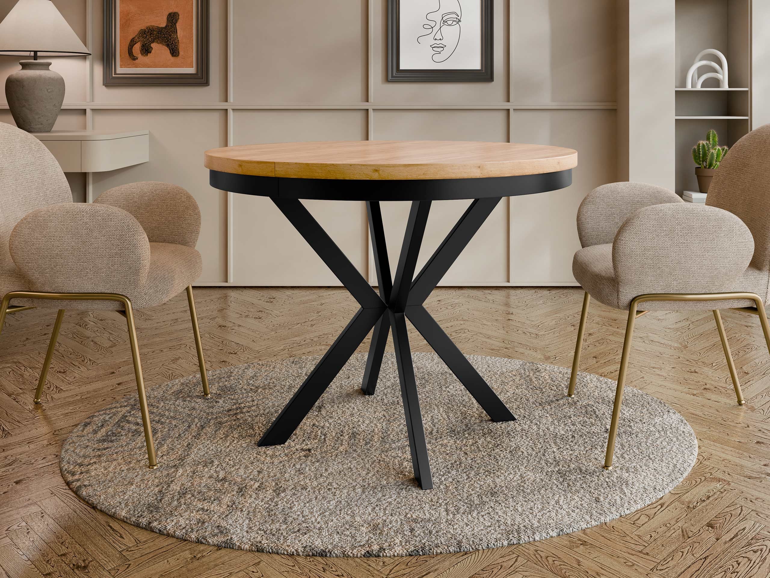 Table Oswego 155 (Chêne doré artisanal)