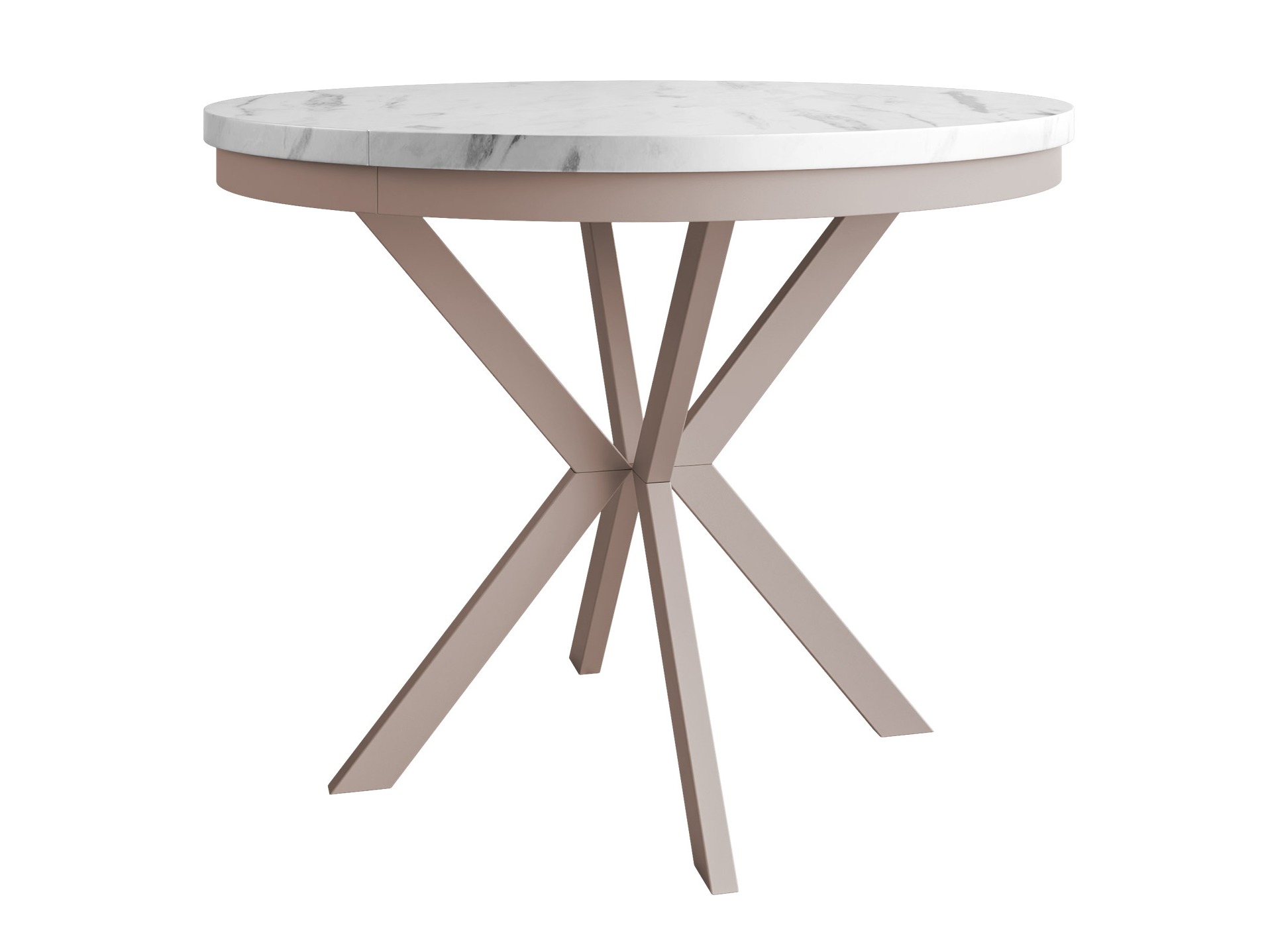 Table Oswego 155 (Marbre blanc + Cachemire)