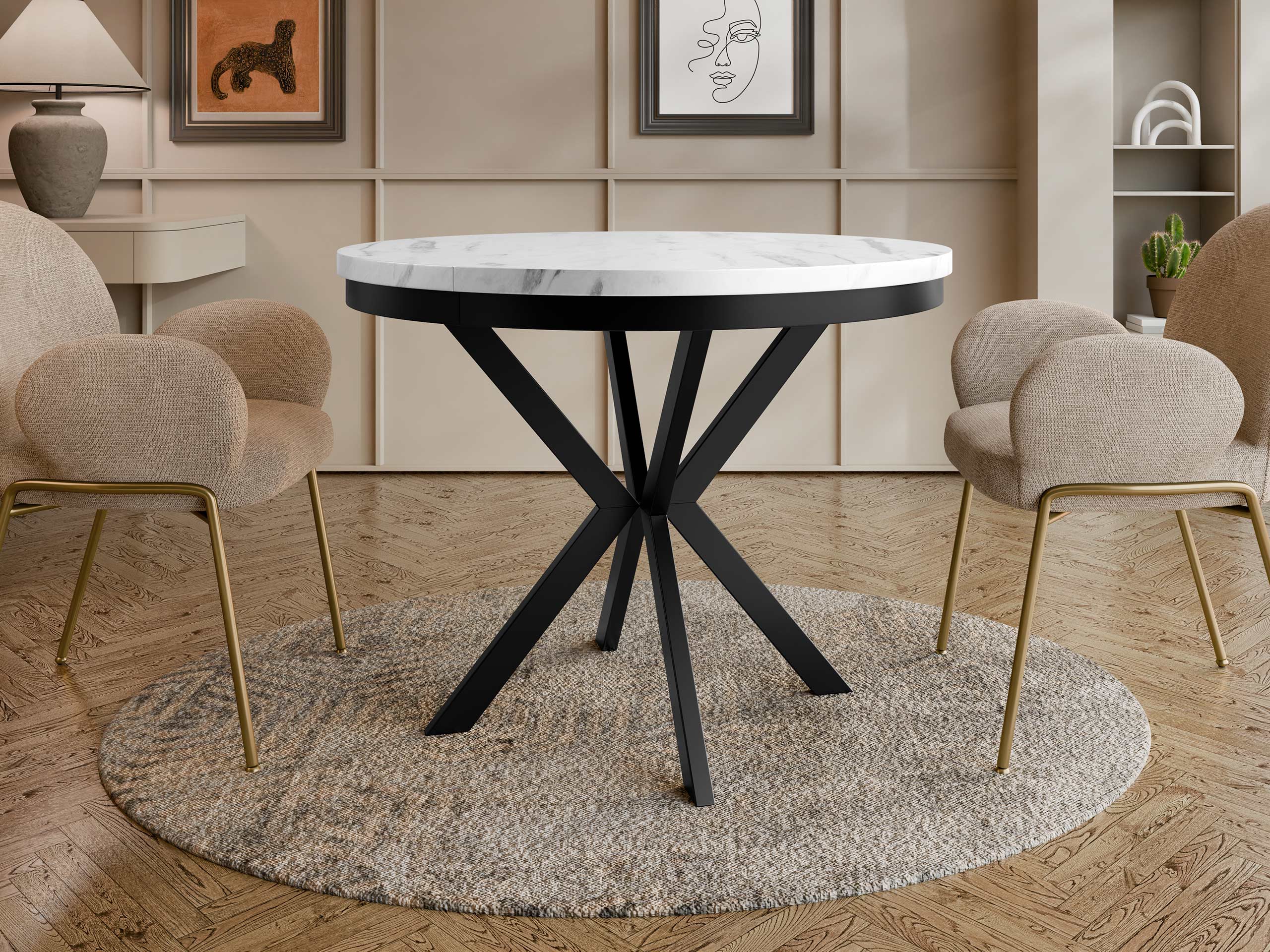Table Oswego 155 (Marbre blanc)