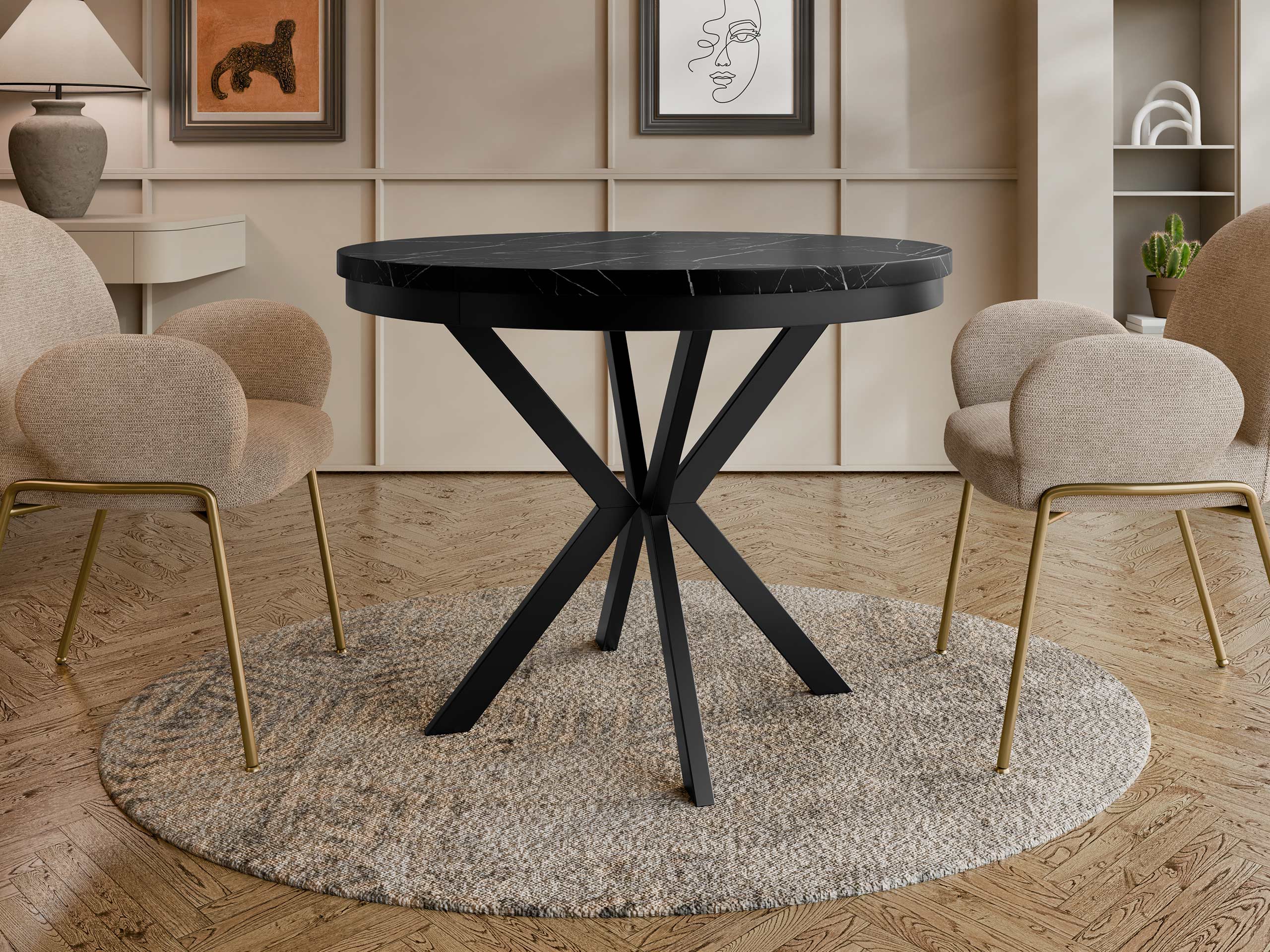 Table Oswego 155 (Marbre noir)