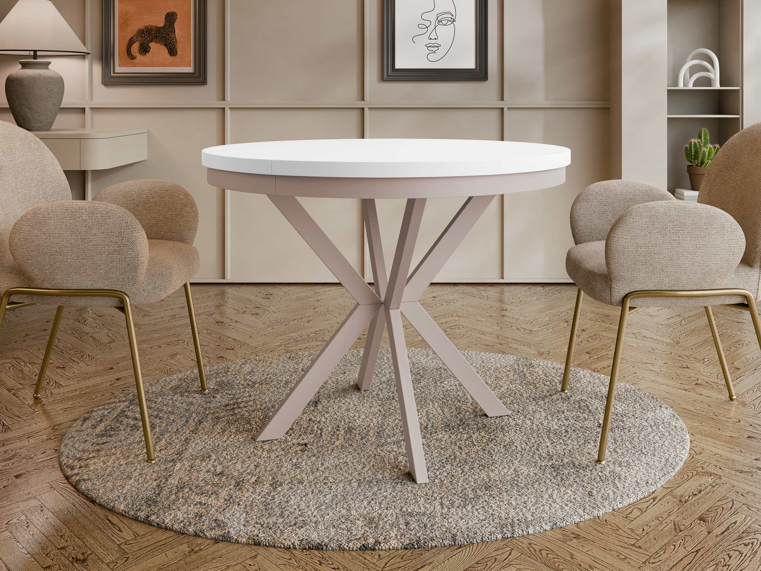 Table Oswego 156 (Blanc + Cachemire)