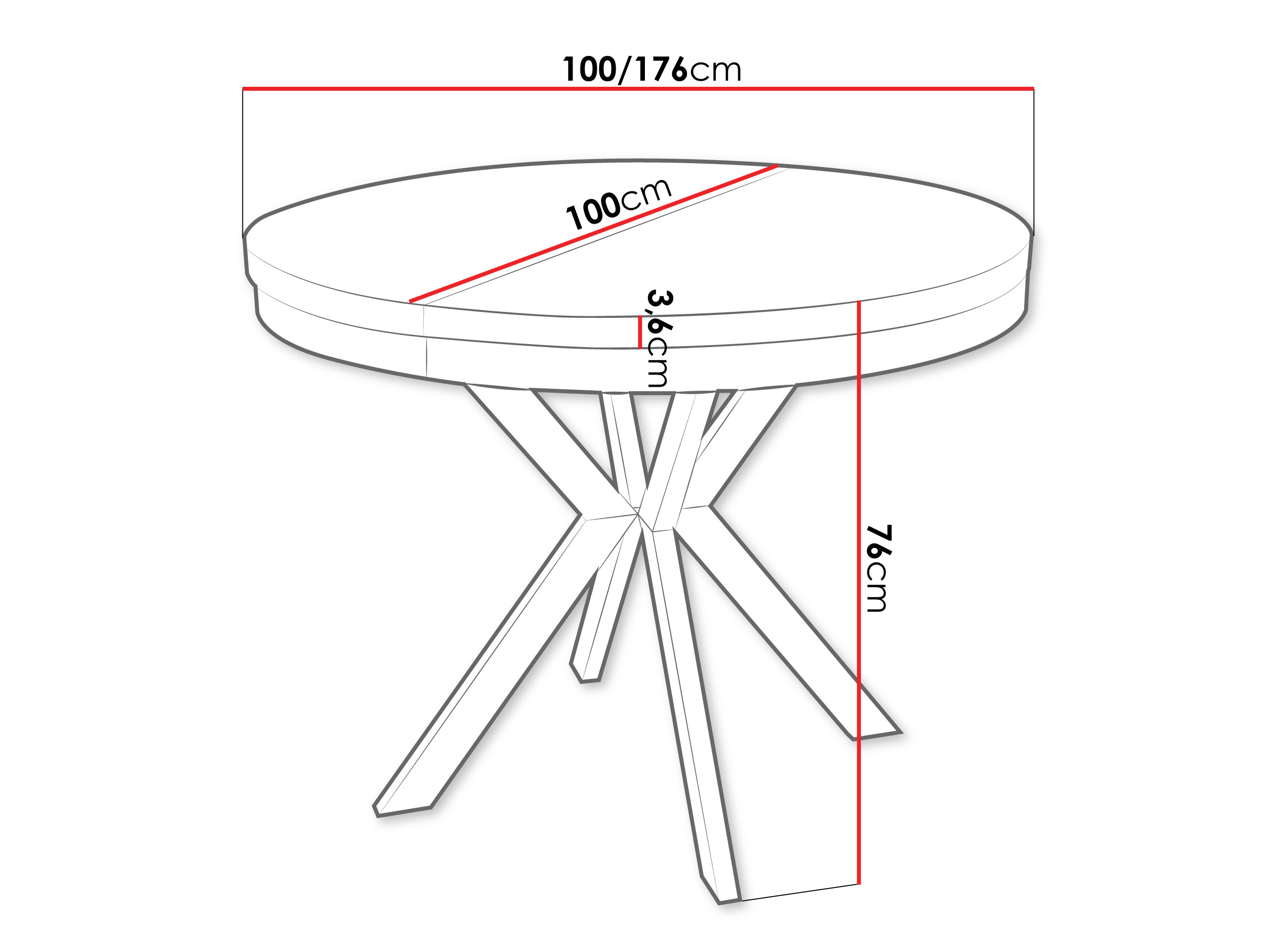 Table Oswego 156 (Blanc + Cachemire)