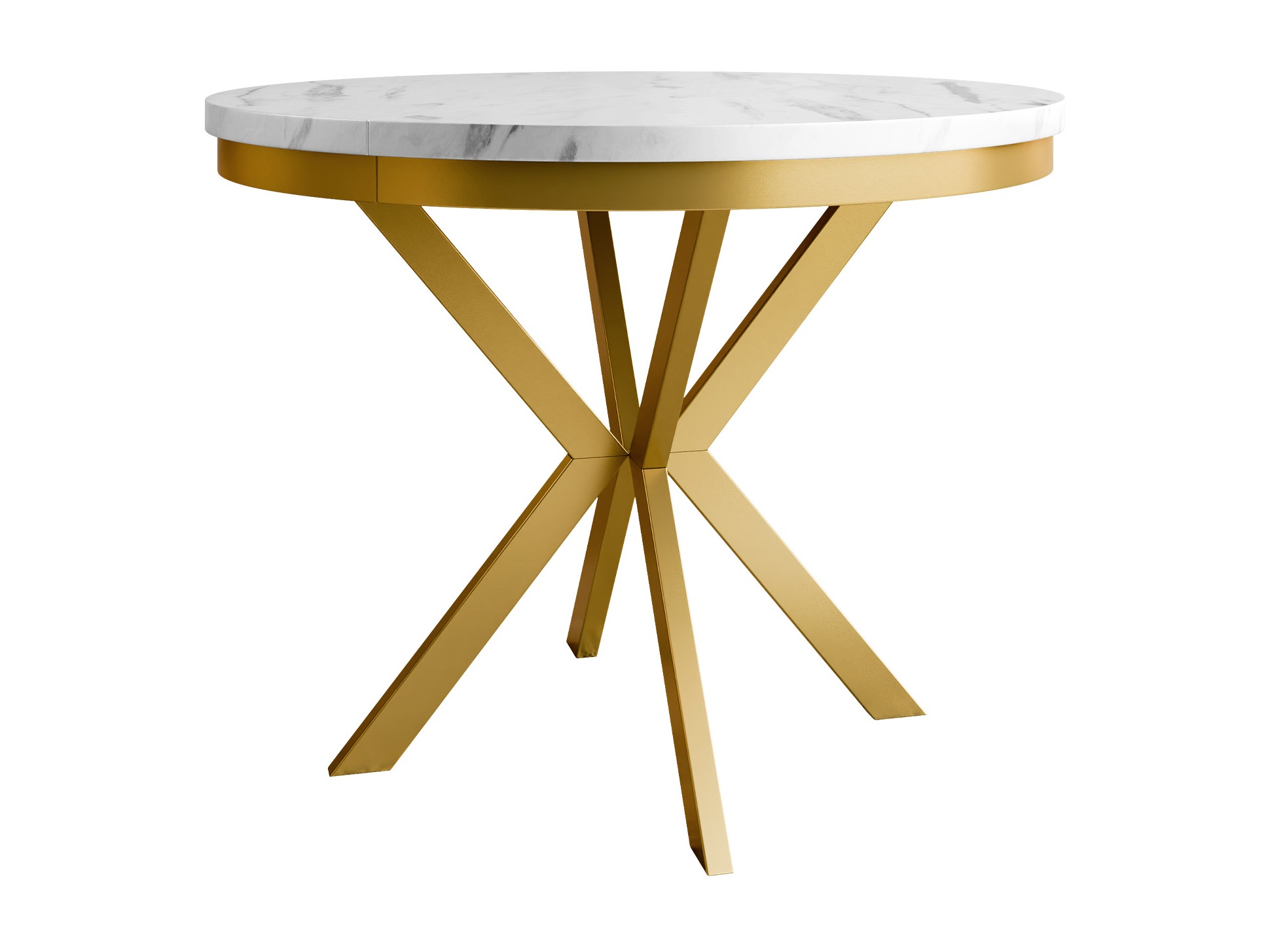 Table Oswego 156 (Marbre blanc + Doré)