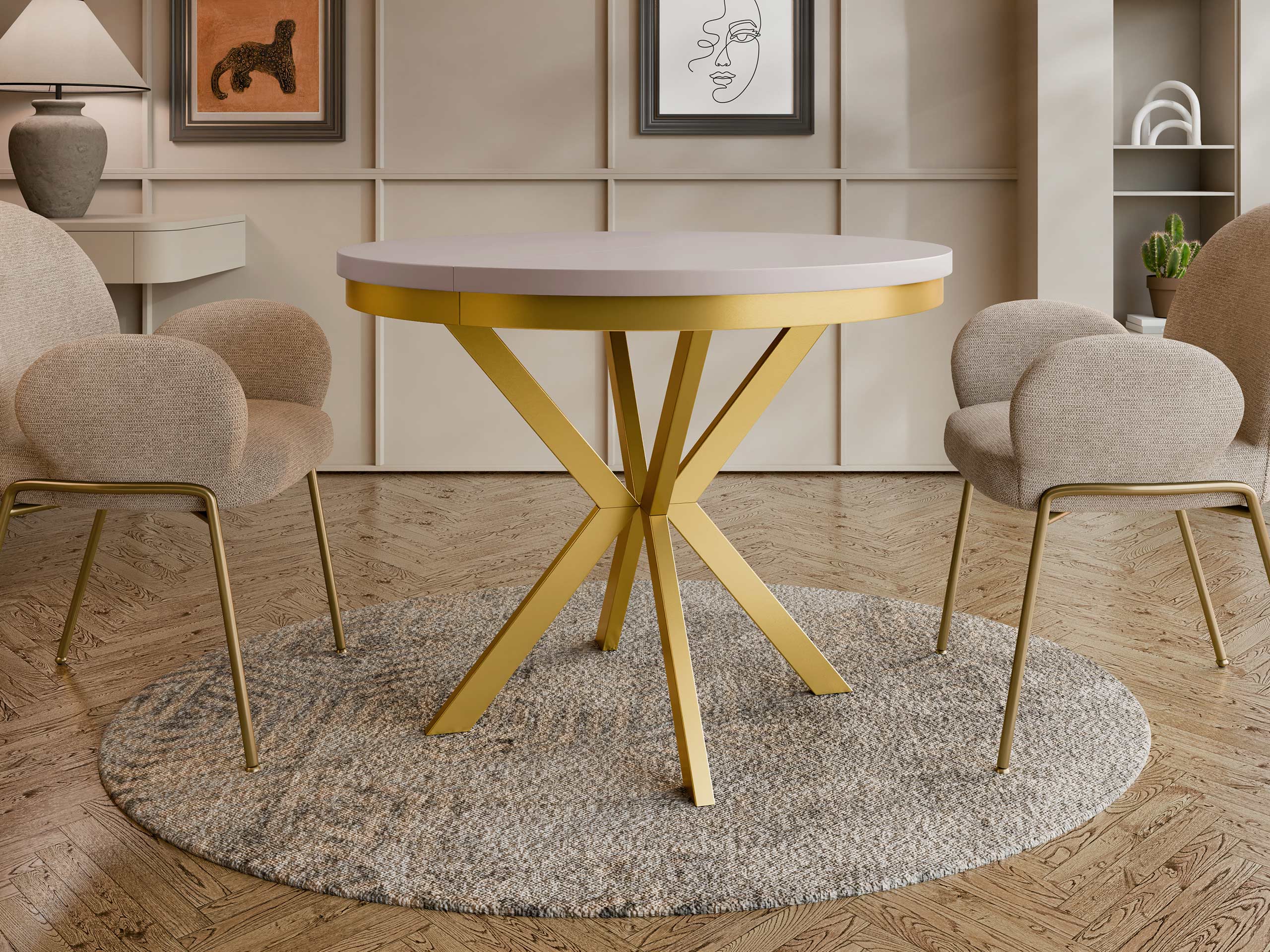 Table Oswego 157 (Cachemire + Doré)