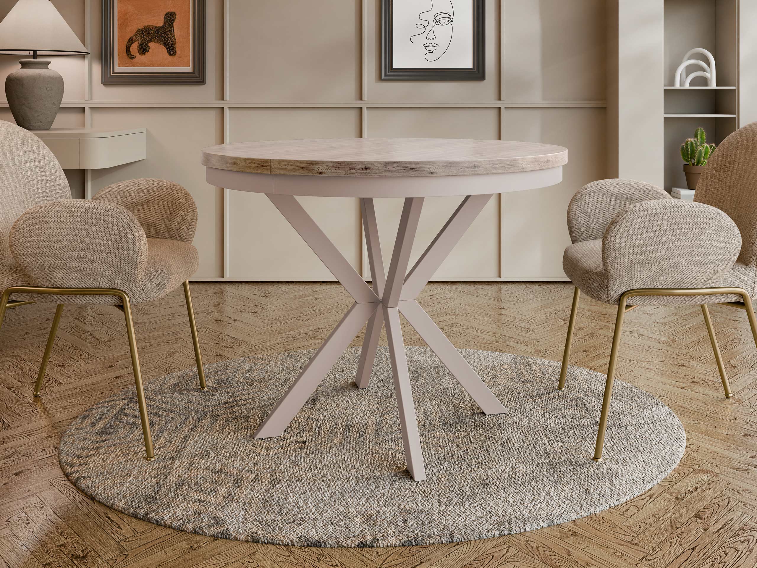 Table Oswego 157 (Ligth bois + Cachemire)
