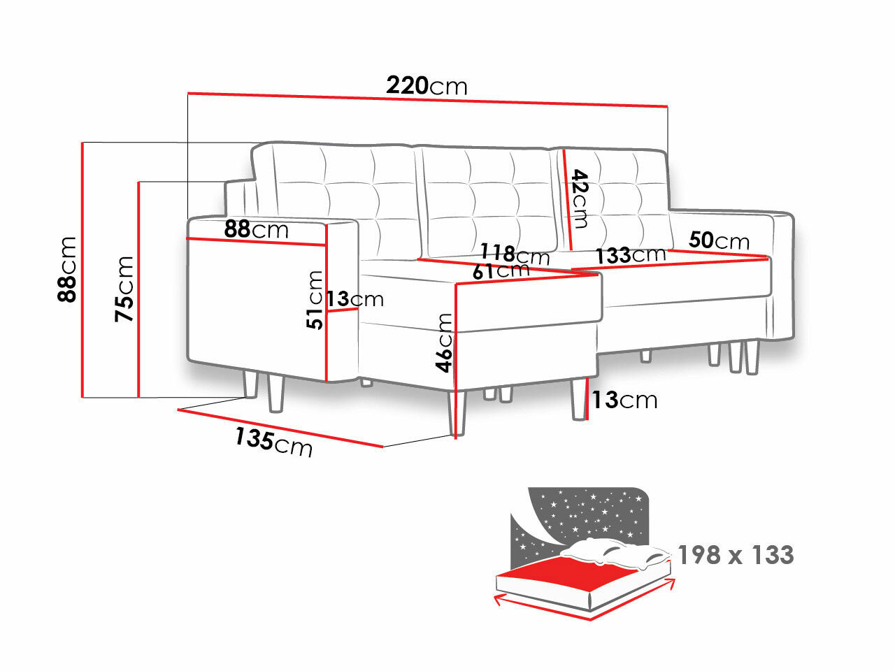 Canapé d'angle Columbus 108 (Kronos 09)