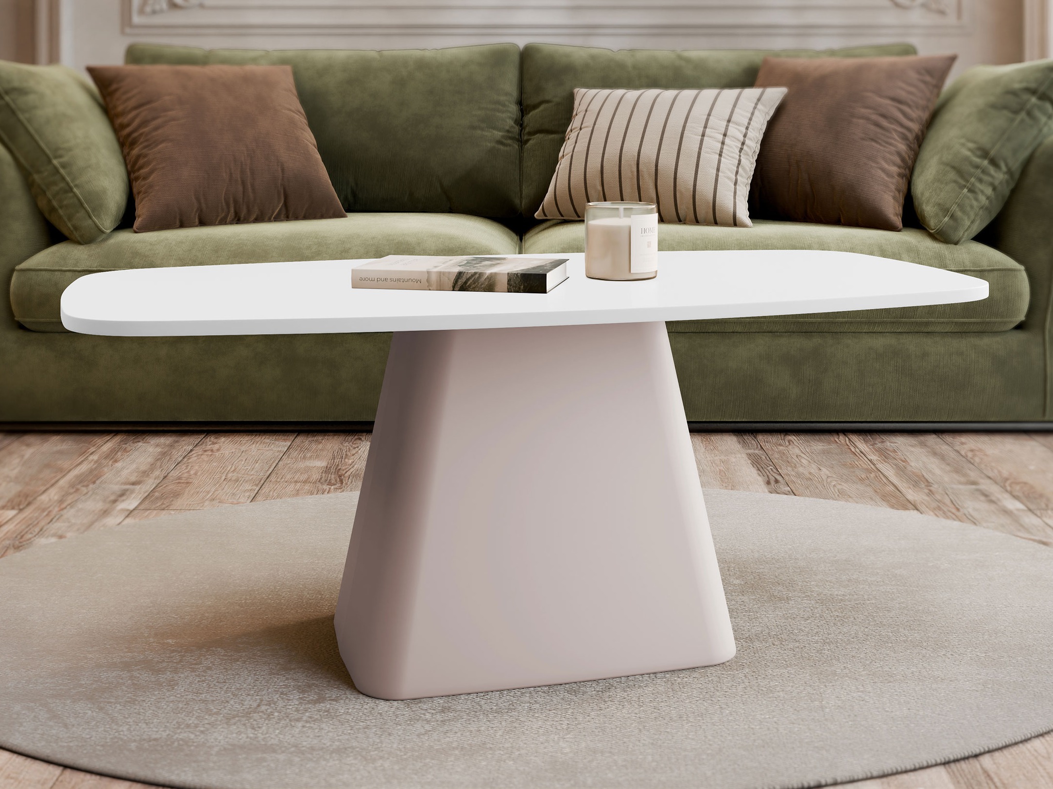 Table basse Oswego 158 (Blanc + Cachemire)