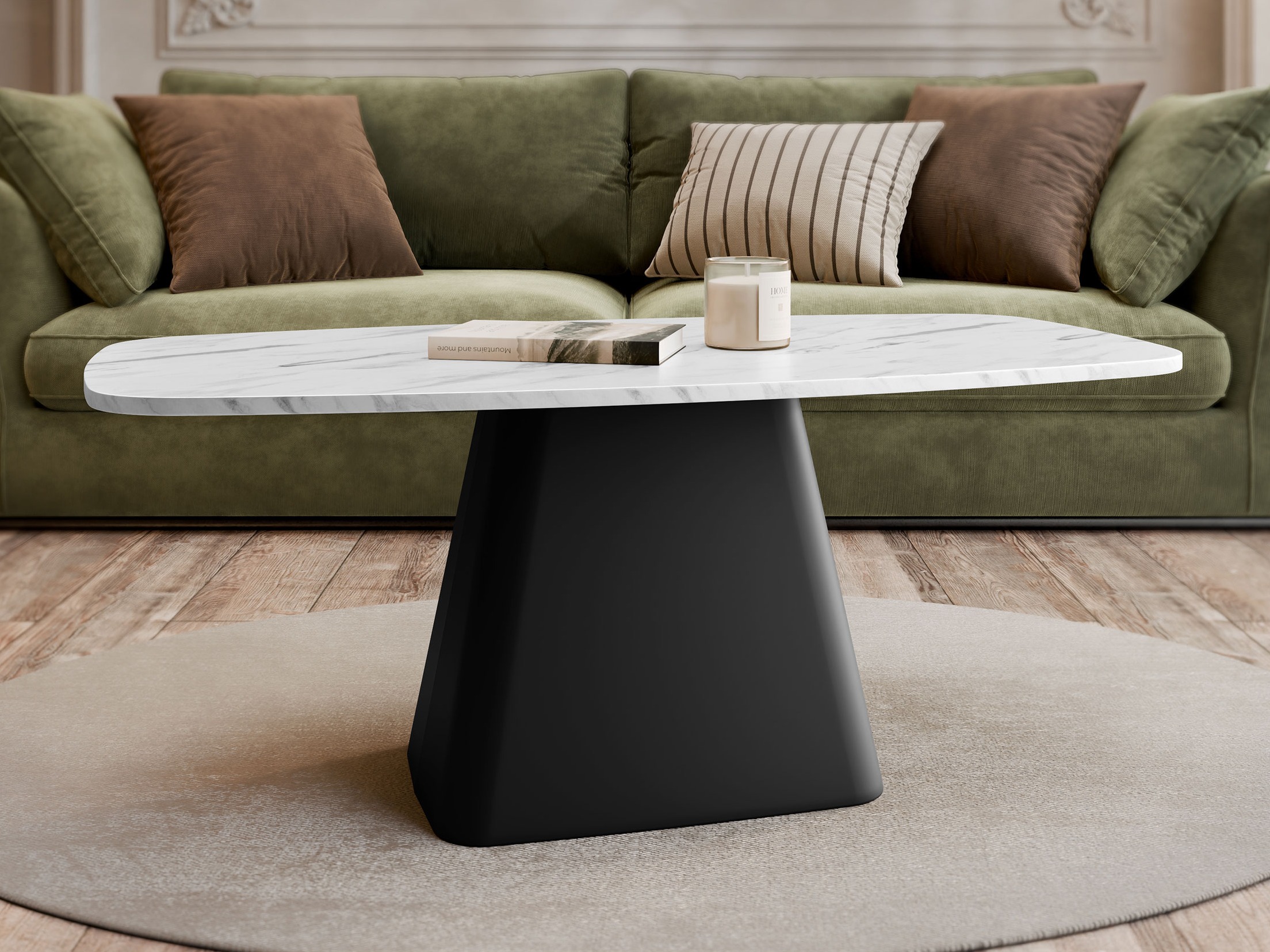 Table basse Oswego 158 (Marbre blanc)