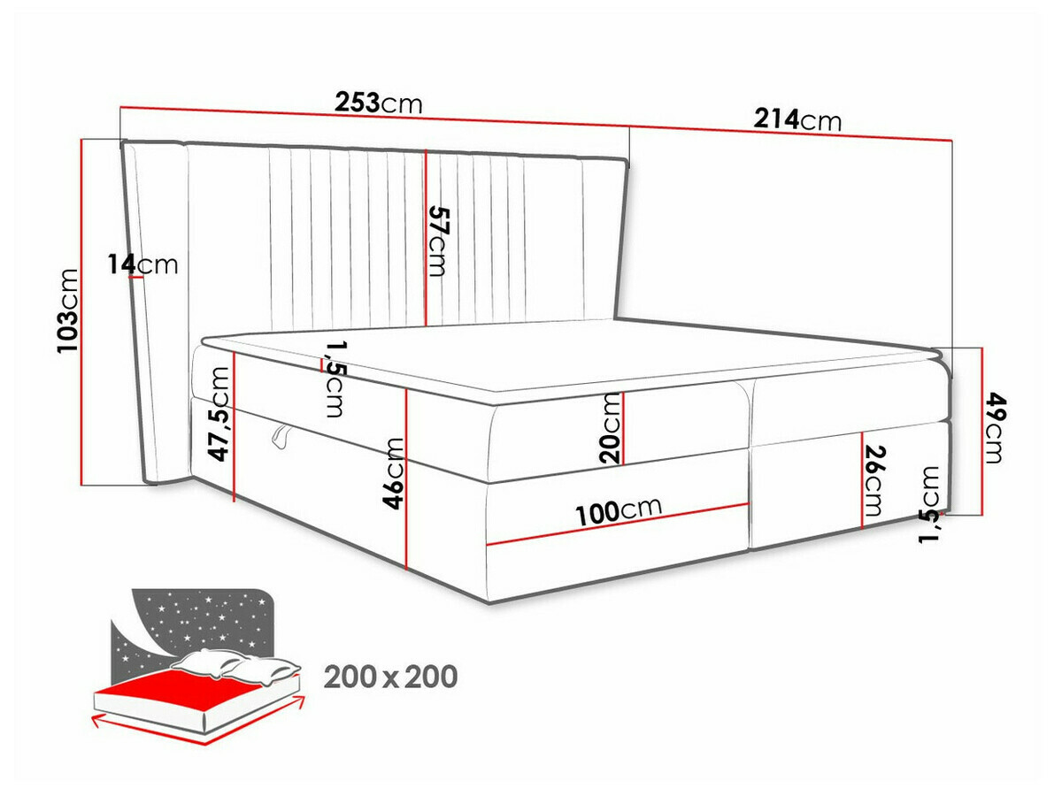 Lit boxspring Fenestra (Magic Velvet 2258)