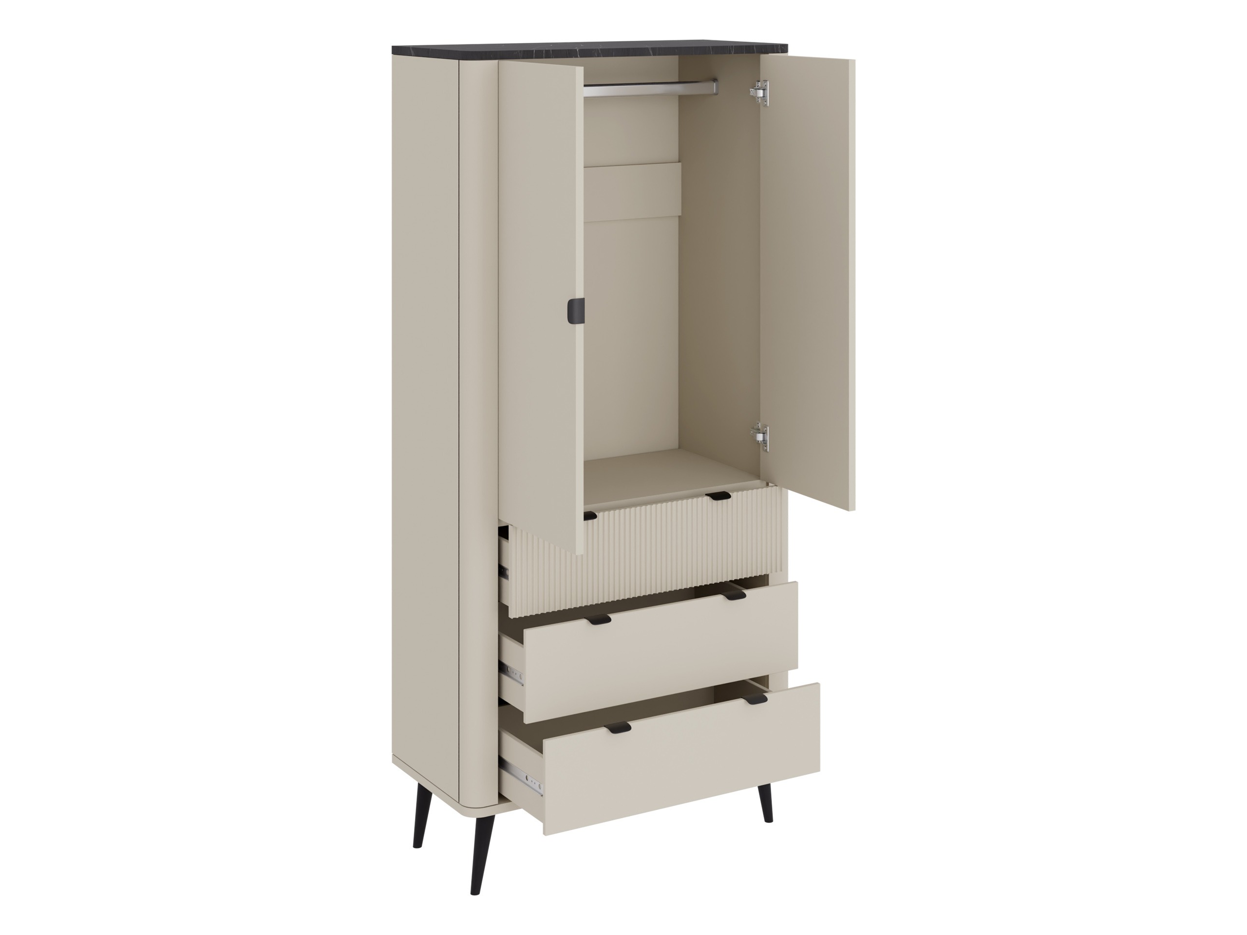 Armoire Lufela 100 (Cachemire + Marbre gris)