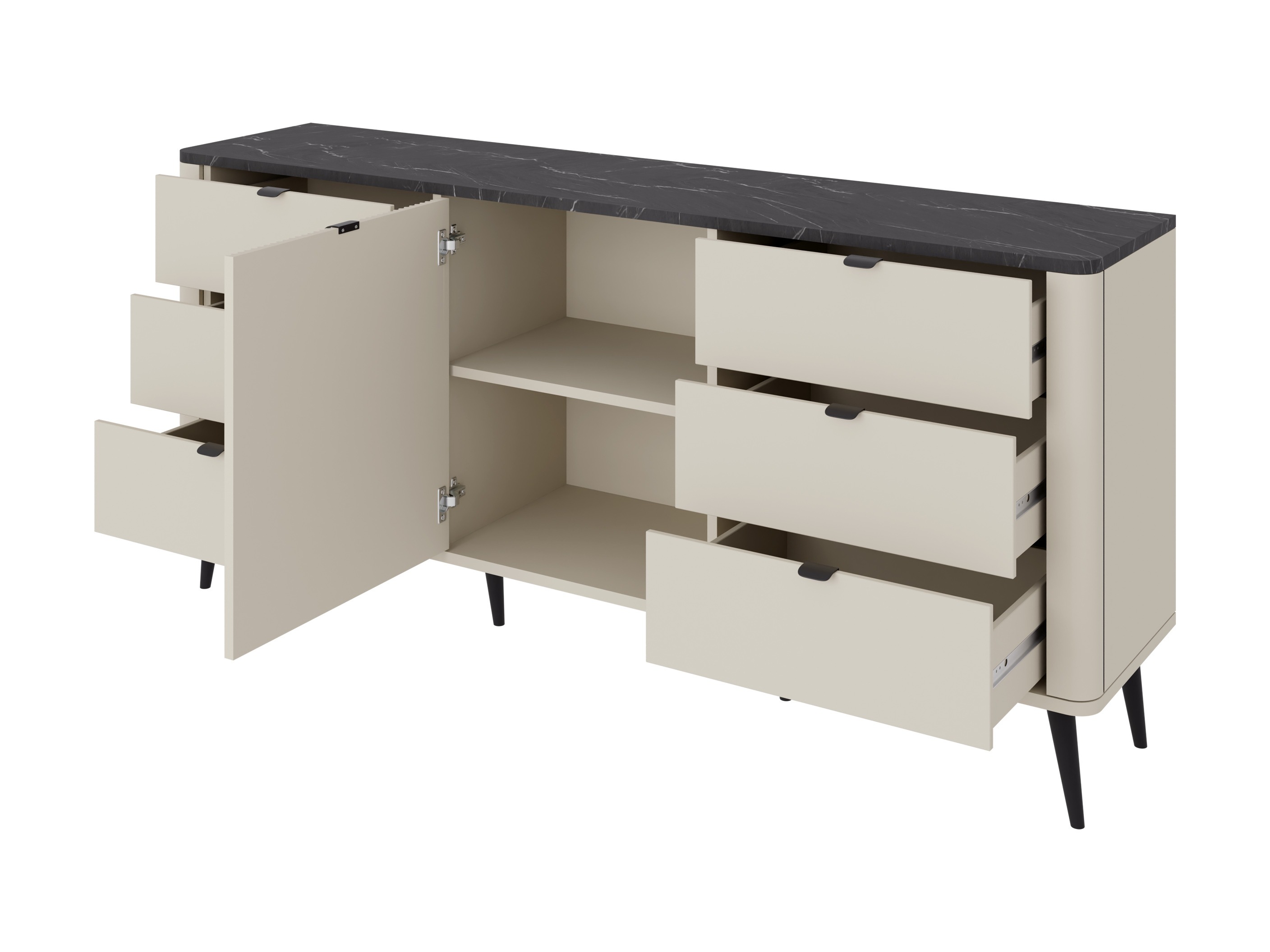 Ensemble de salon Lufela 122 (Cachemire + Marbre gris)