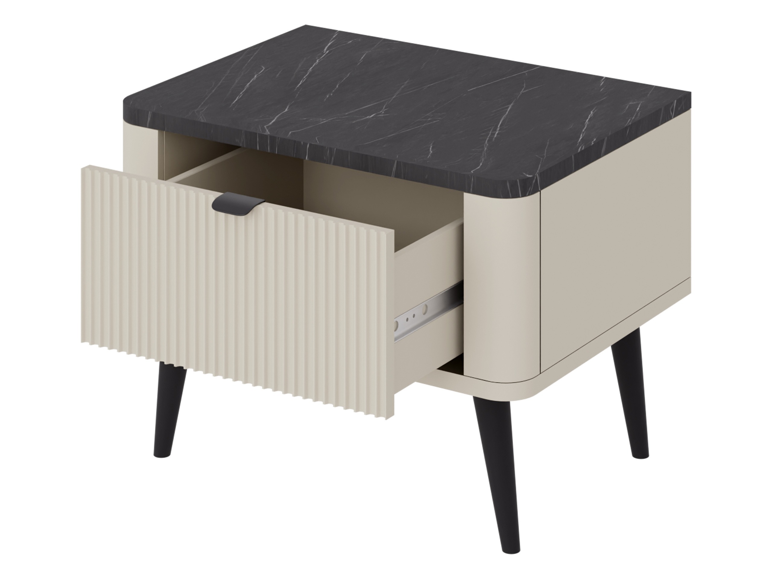 Table de chevet Lufela 116 (Cachemire + Marbre gris)