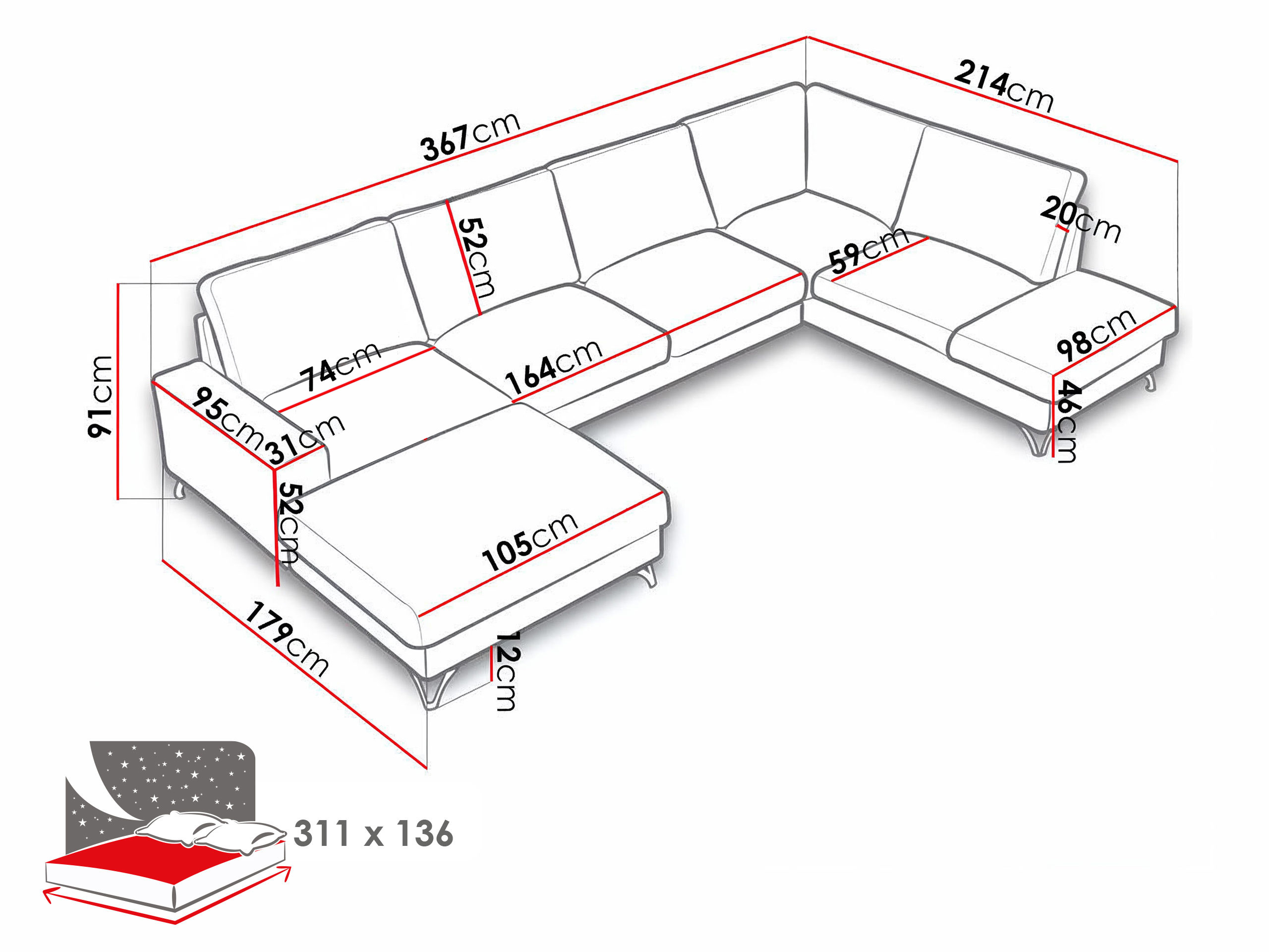 Canapé d'angle ComfiDream Lyrana III (Verita 53)