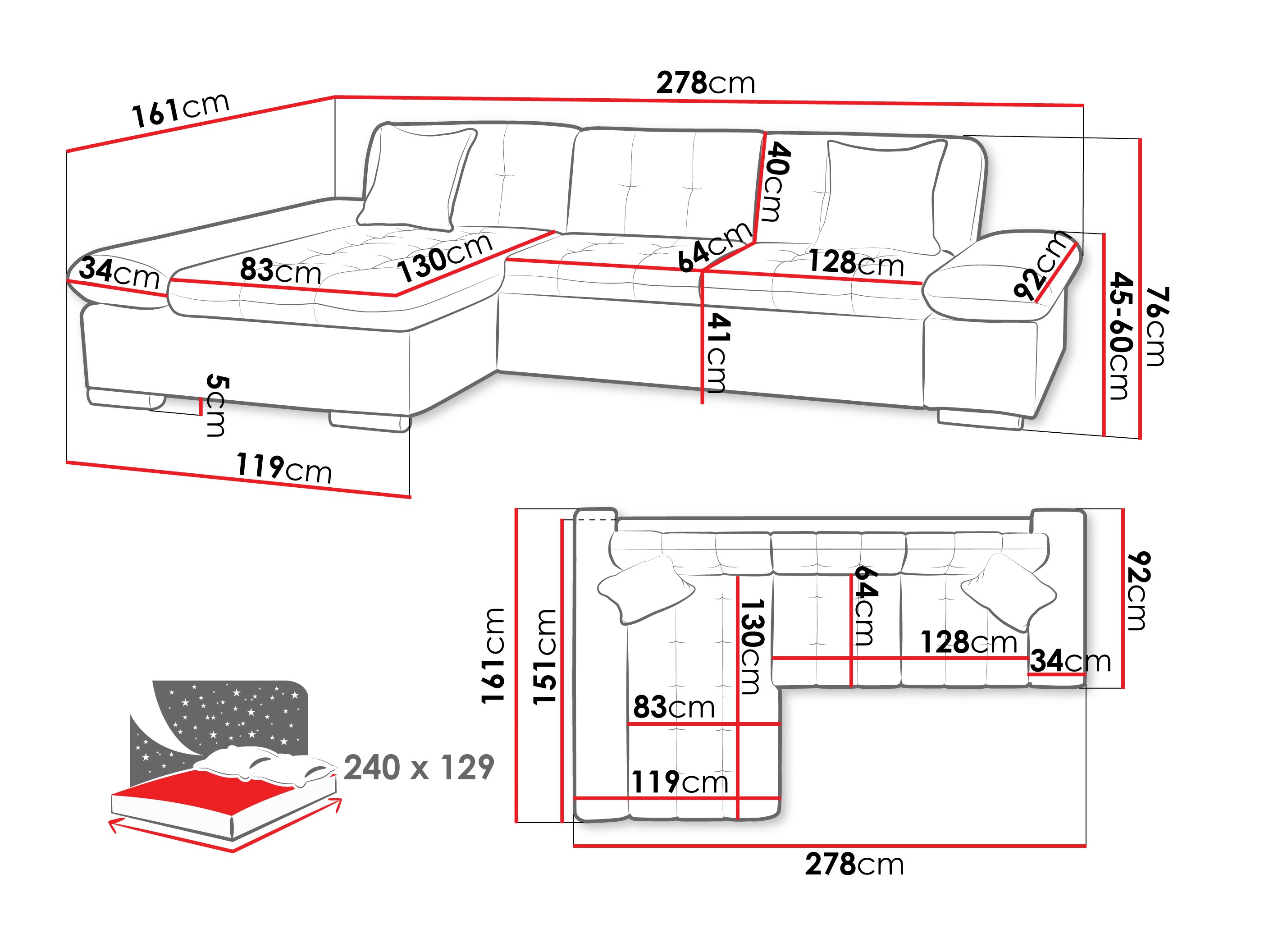 Canapé d'angle Comfivo Sanitas II (Maya 07 + Maya 02)