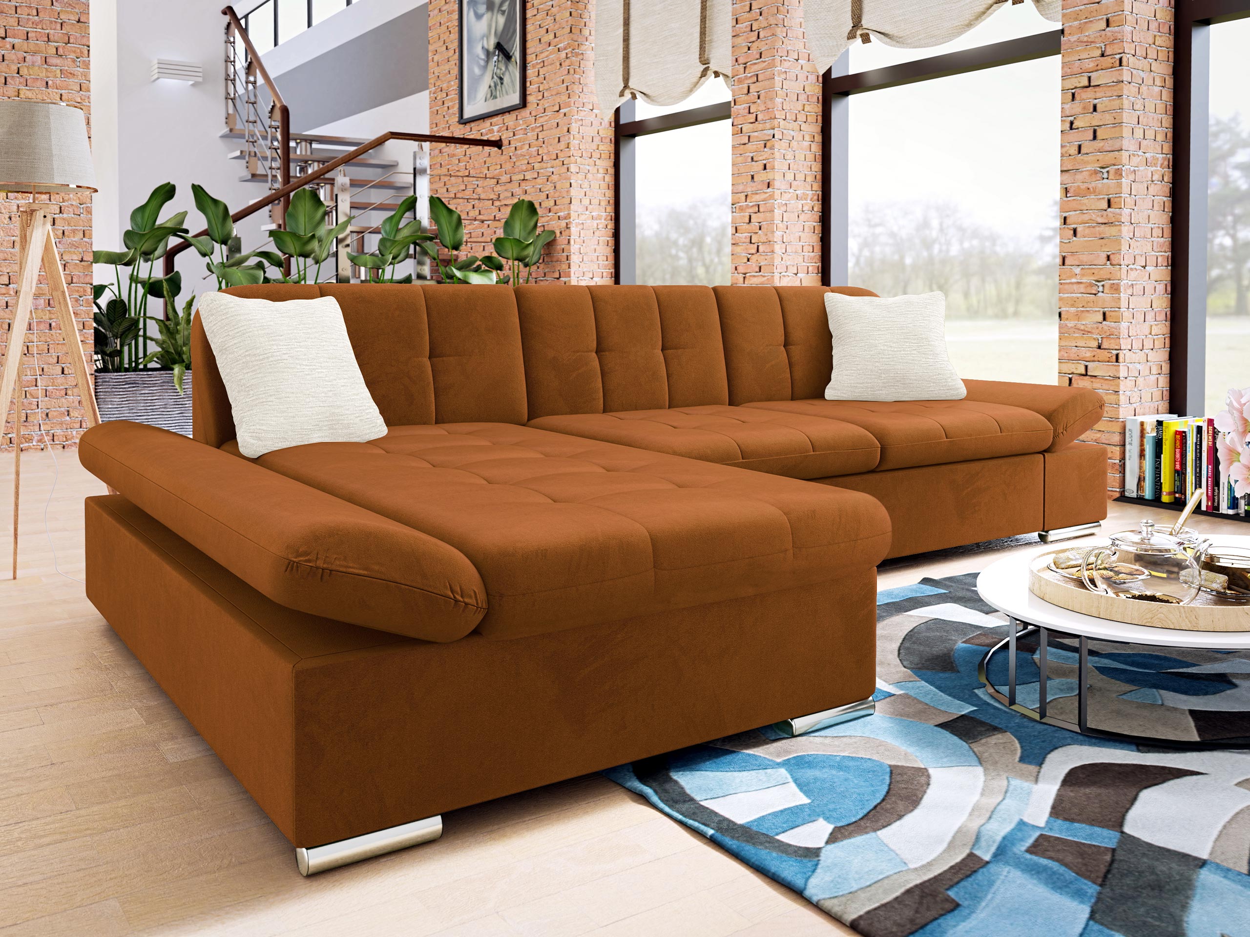 Canapé d'angle Comfivo Sanitas II (Piano 21 + Mokka 03)