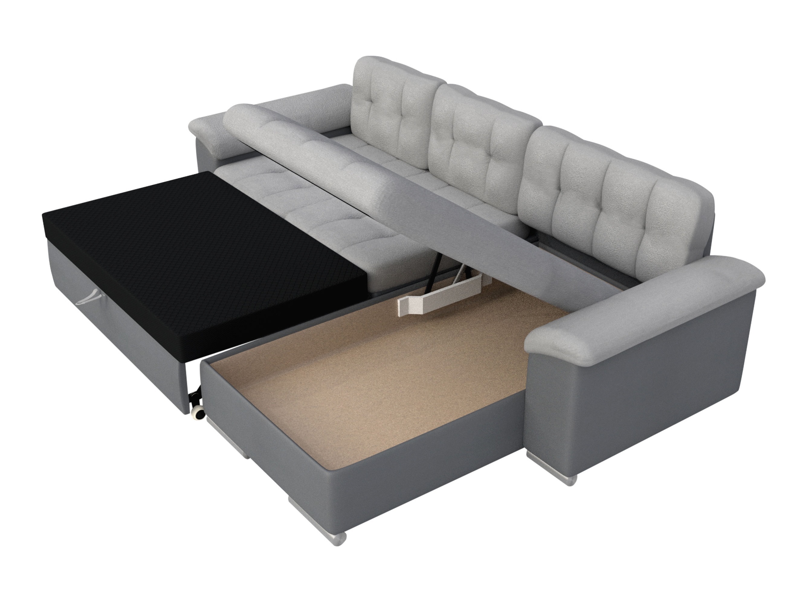 Canapé d'angle Comfivo Mica II (Piano 21 + Mokka 03)